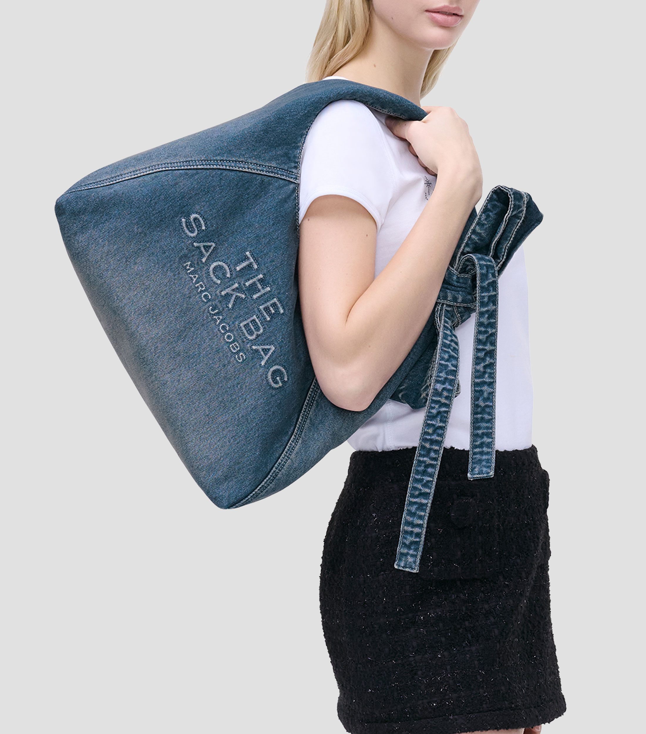 Bolsa shoulder azul The Bow lisa Mujer