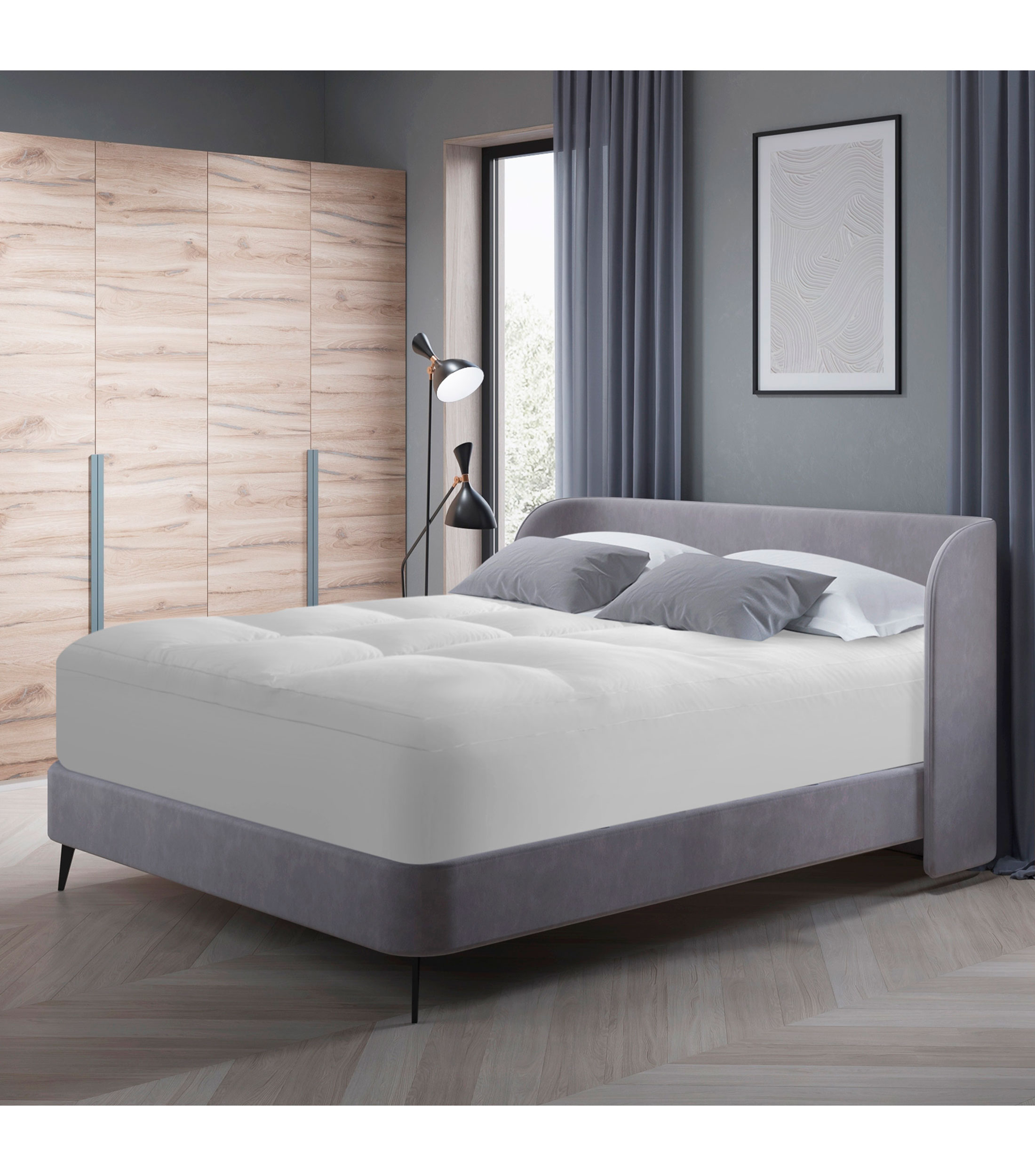 Cubre colchon Queen Size Premium blanco