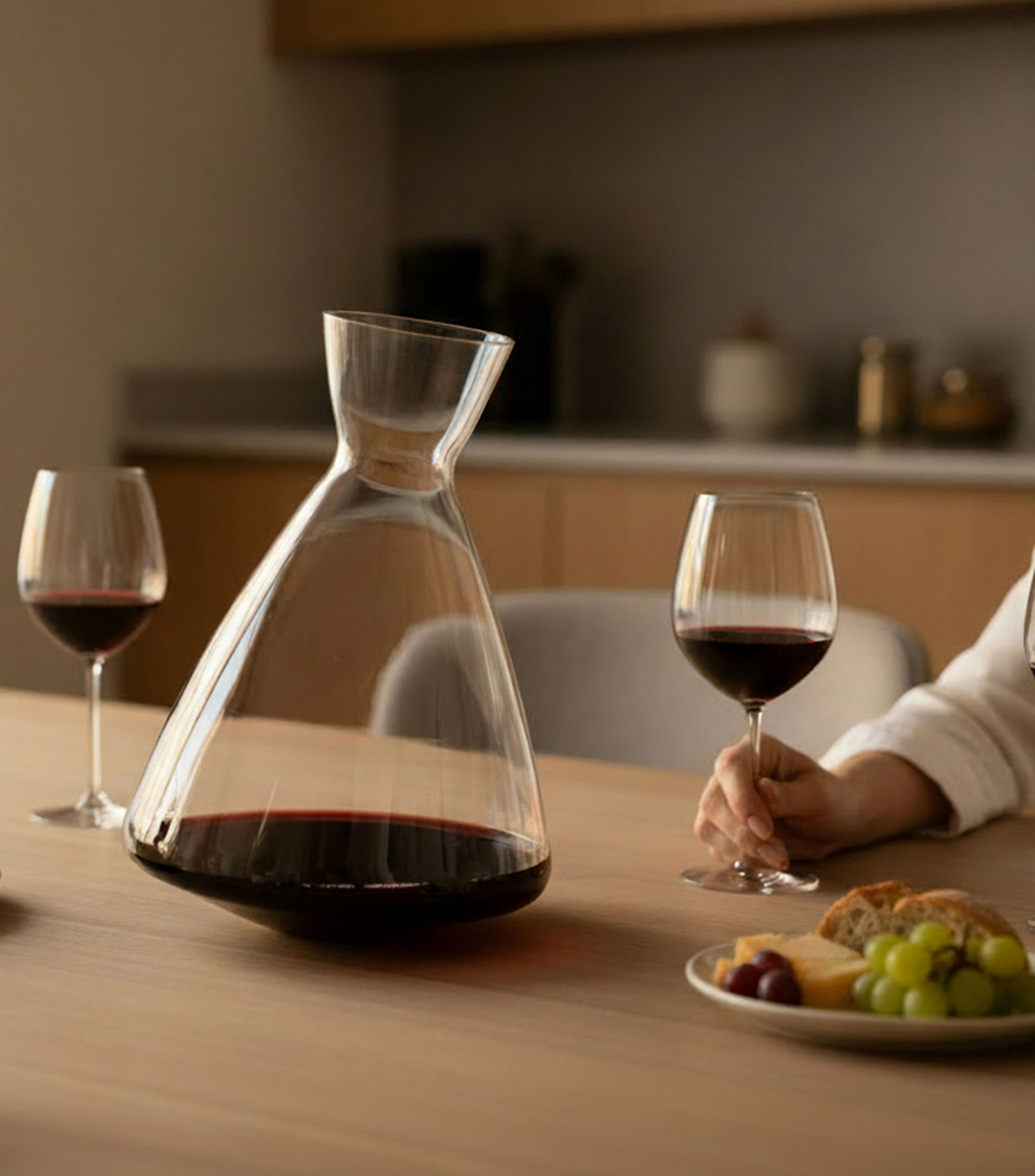 Decantador de vinos traslúcido
