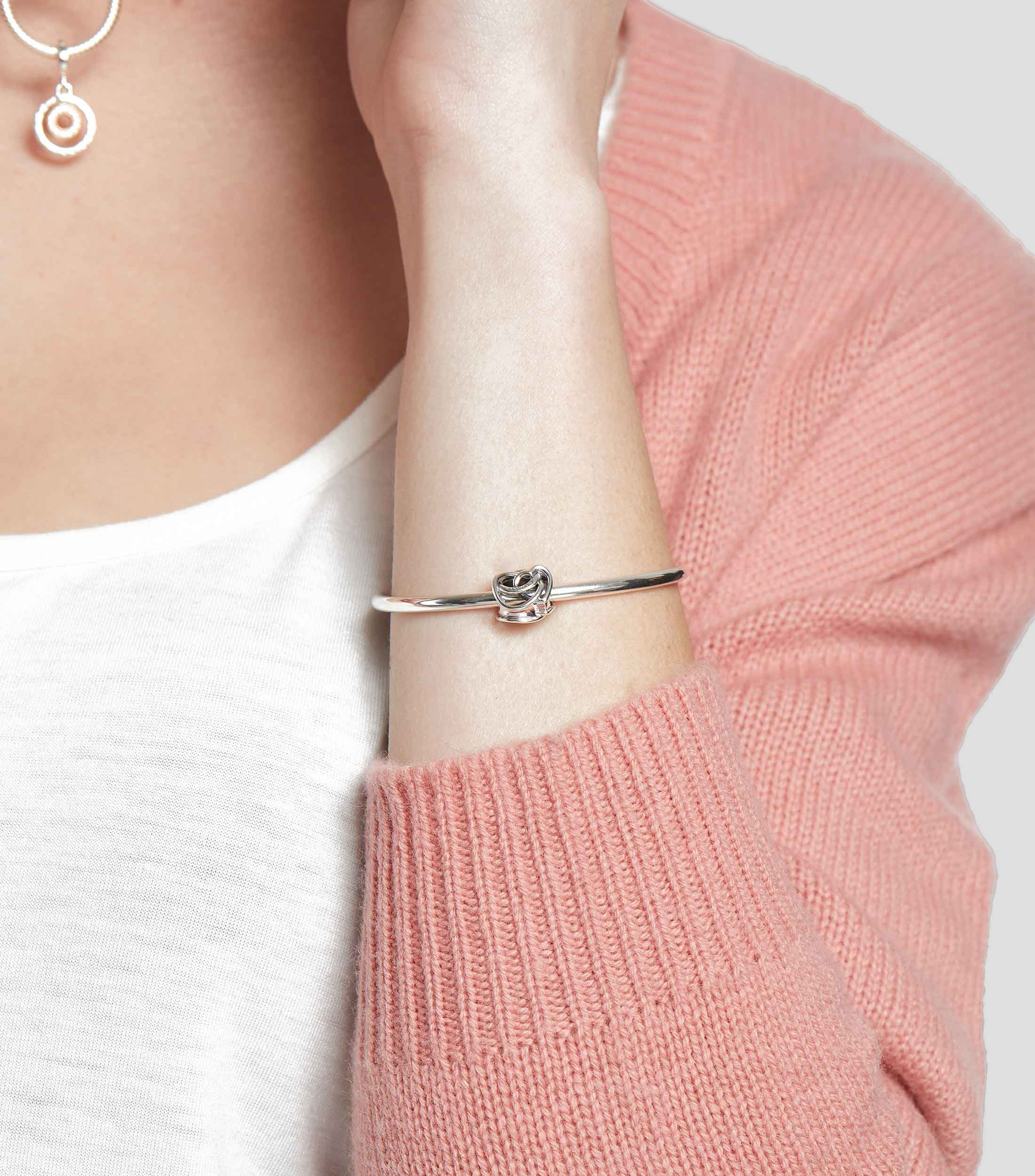 Charm en plata Corazón y Círculos Familia Por Siempre Mujer