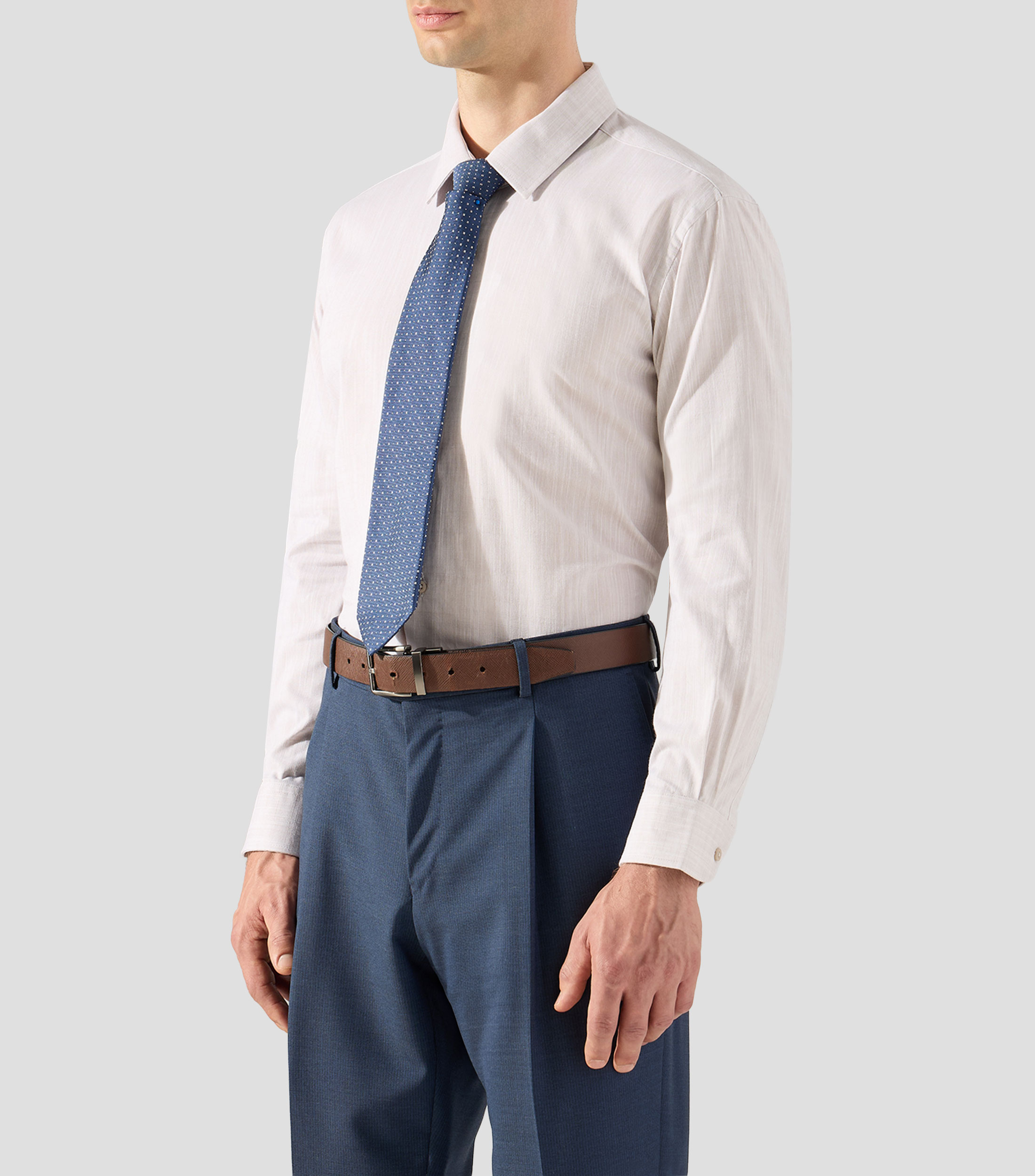 Camisa de vestir jaspeada con manga larga Hombre