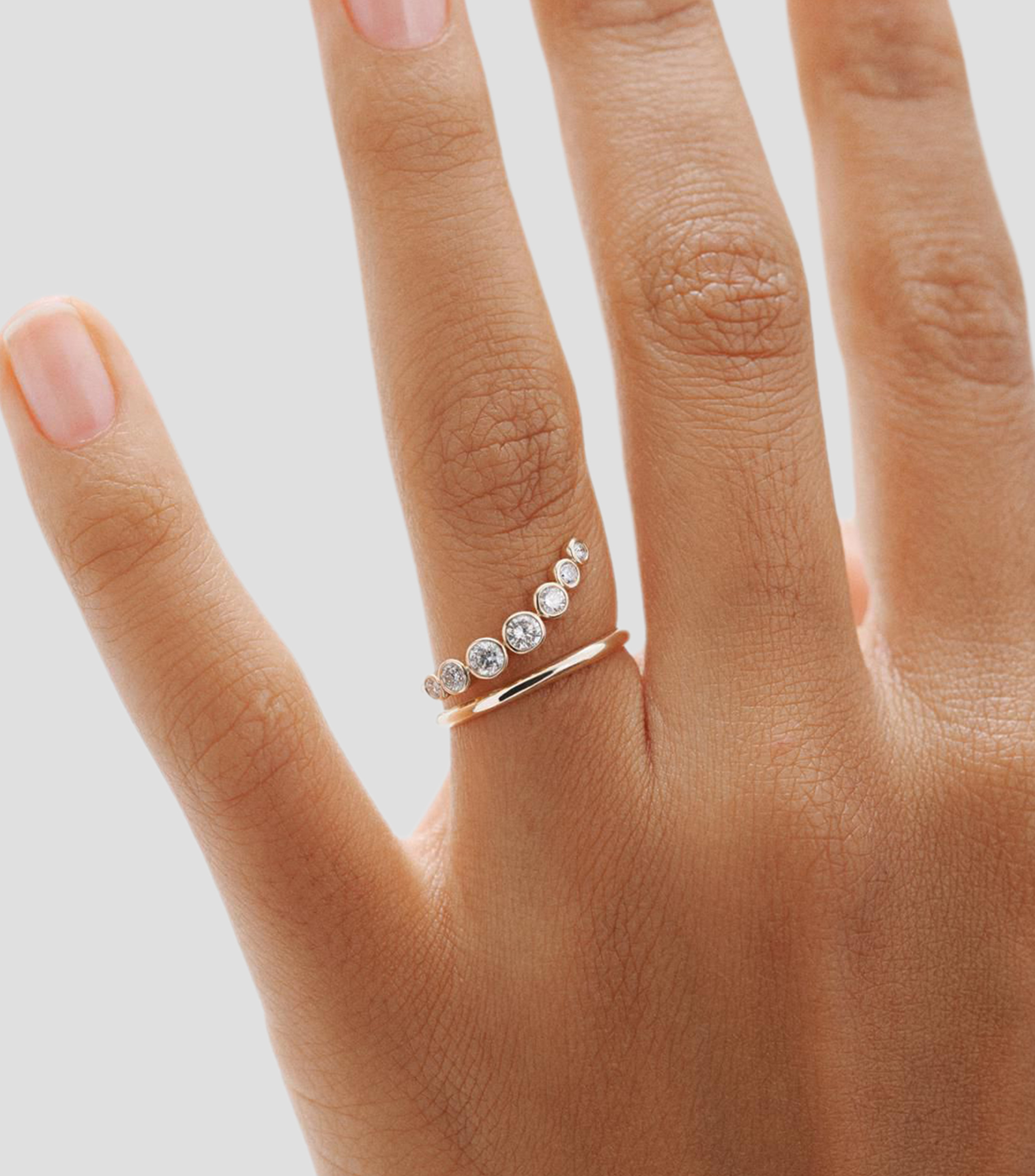Anillo en Oro amarillo de 9 Kilates con Diamantes Mujer
