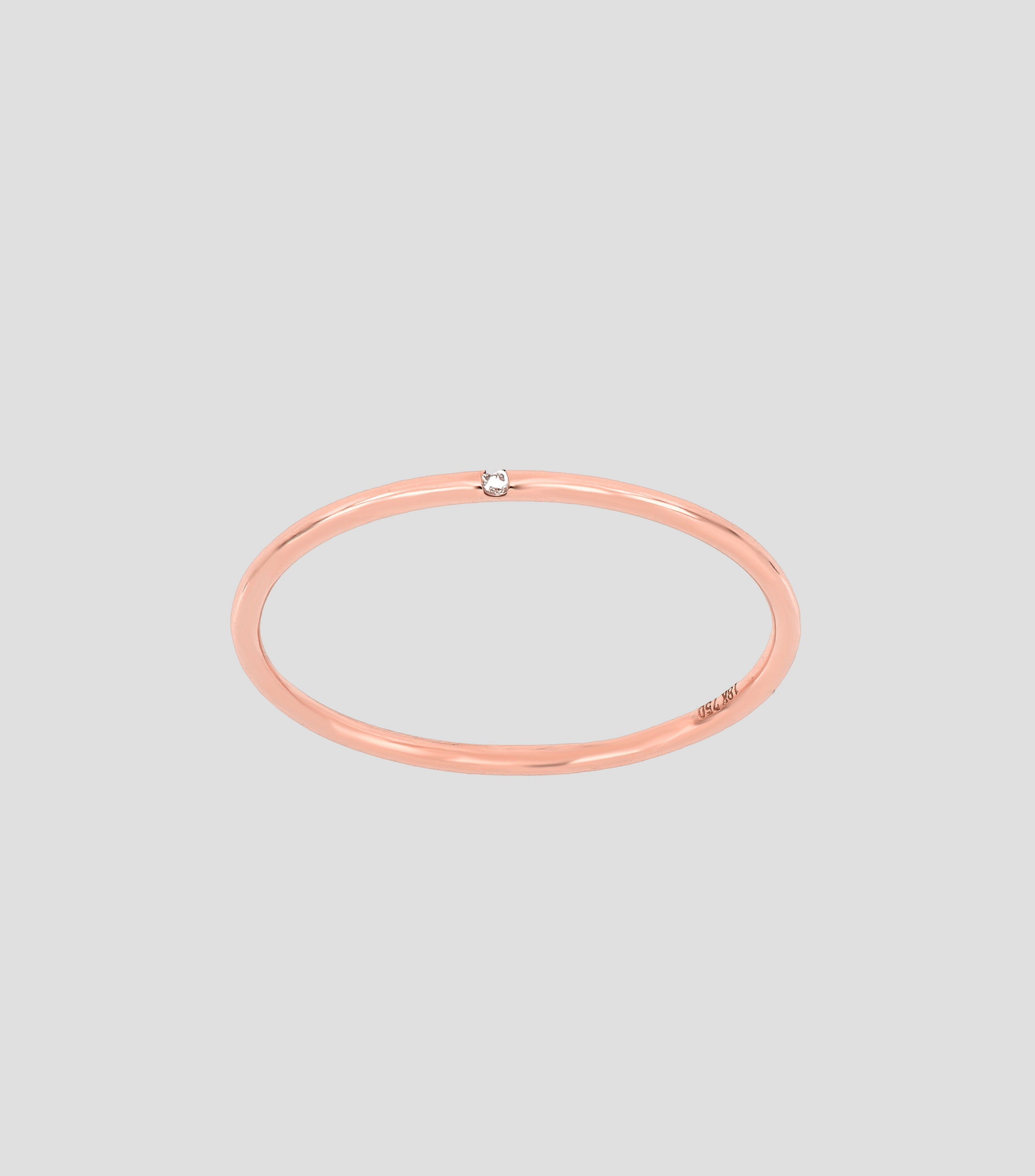 Anillo en oro rosa de 18 Kts con diamante Mujer