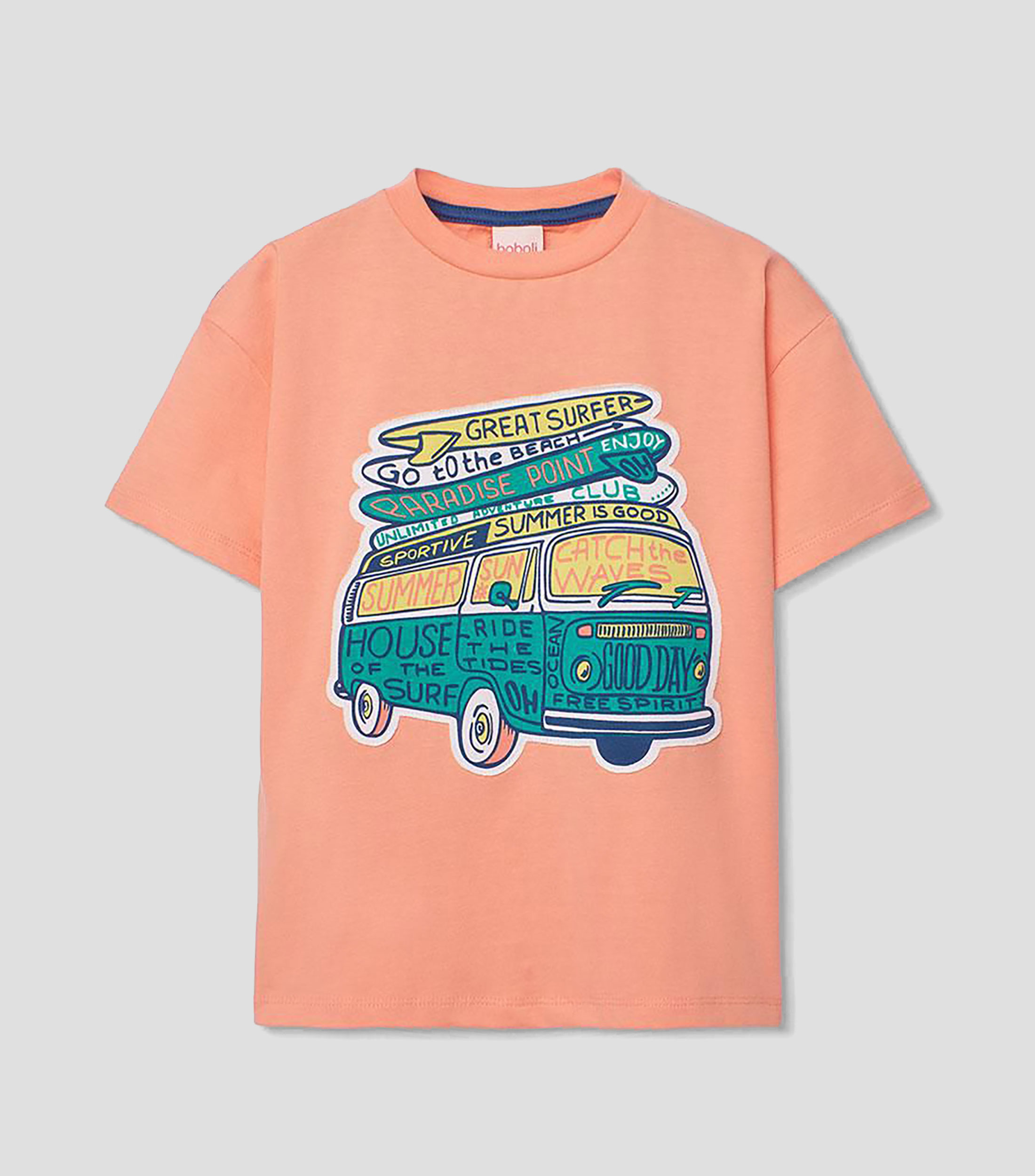 Playera cuello redondo manga corta estampada Niño