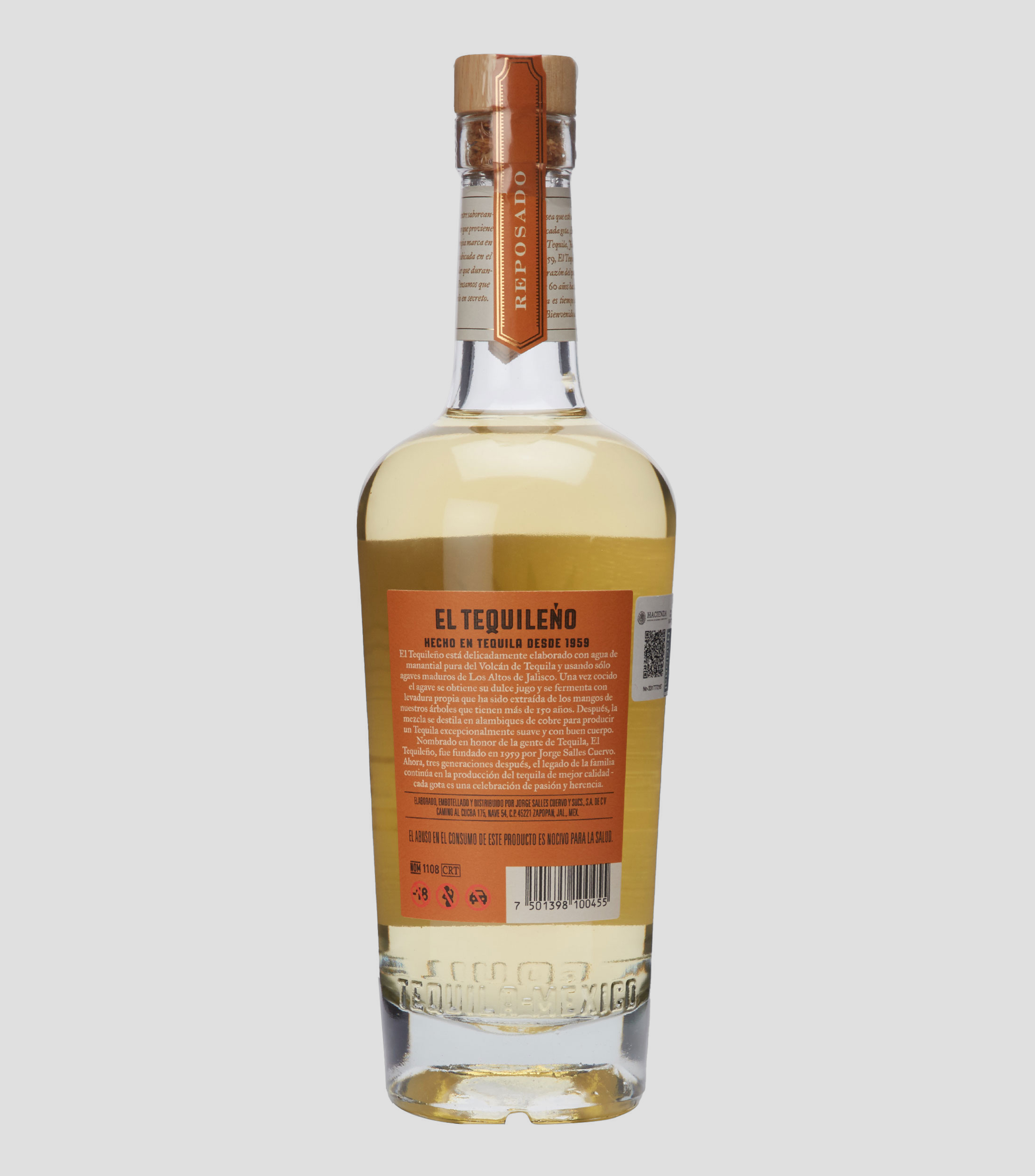 Tequila reposado Gran Reserva El Tequileno, 750 ml