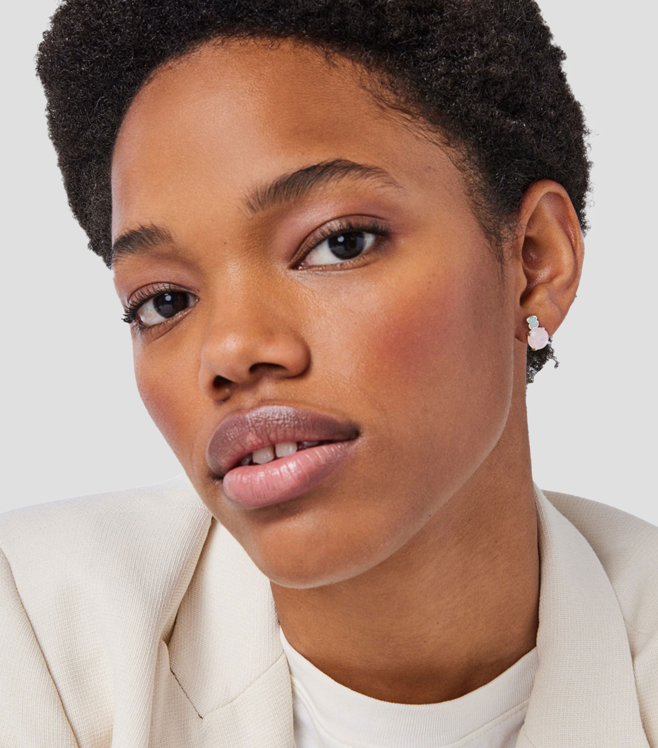 Aretes en plata con gemas Mujer