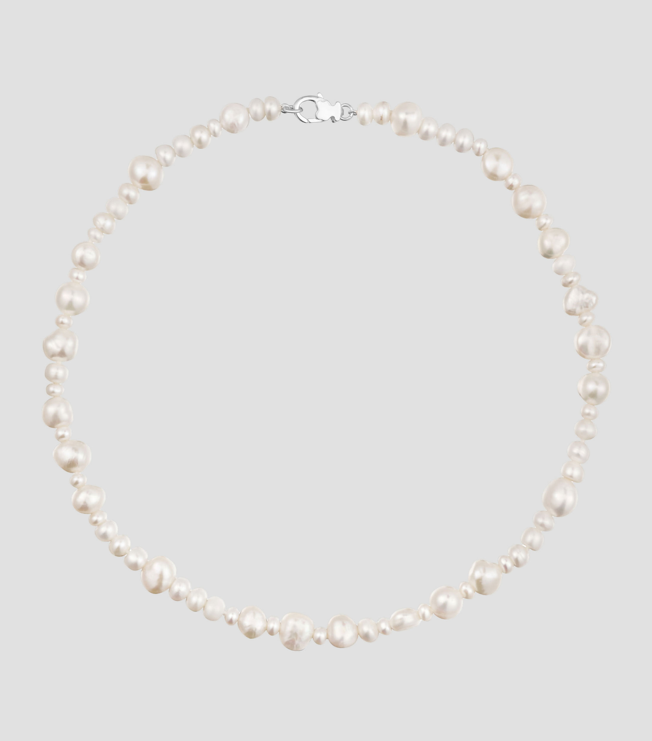 Collar en plata con perlas Mujer