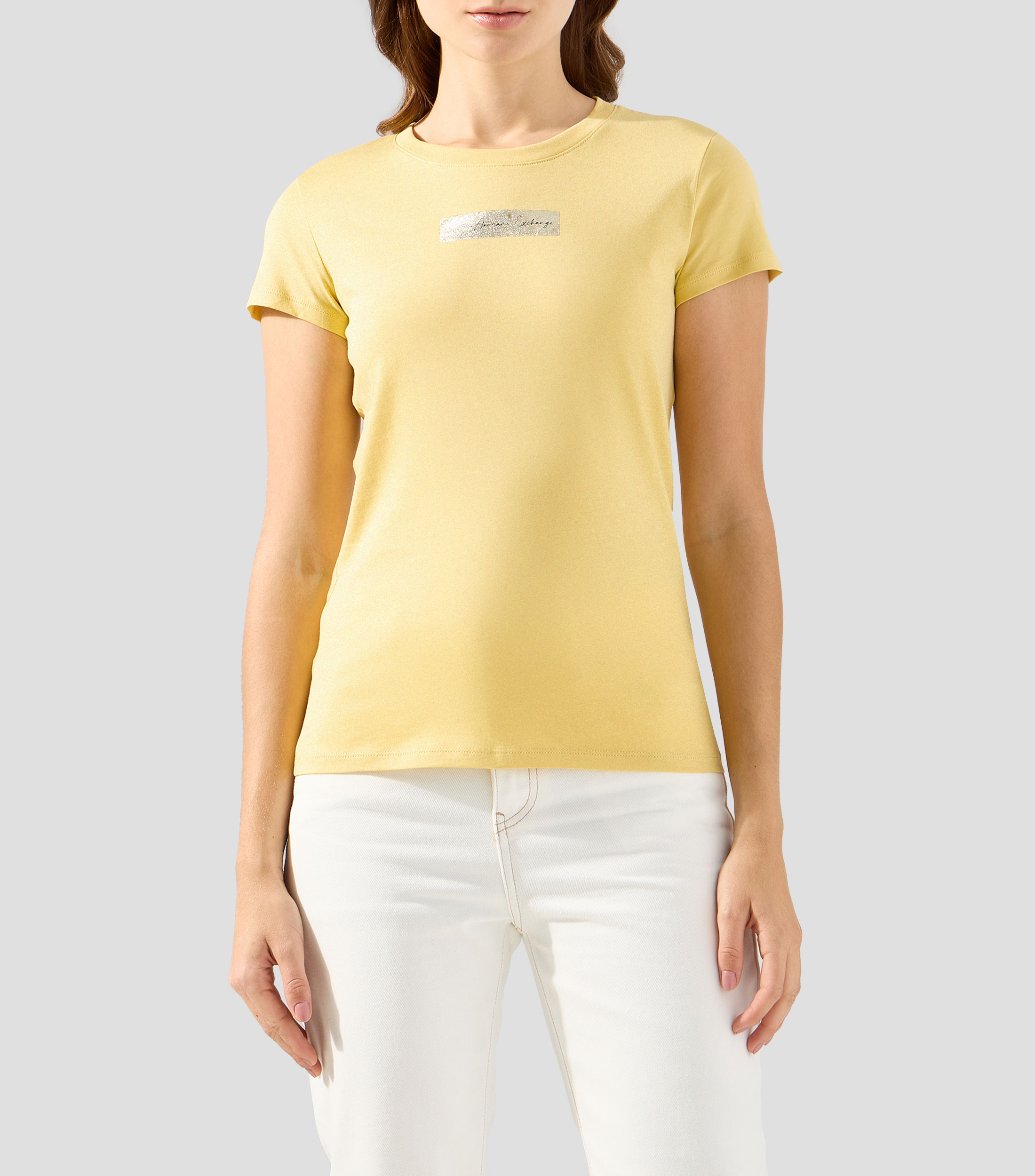 Playera cuello redondo manga corta estampada Mujer