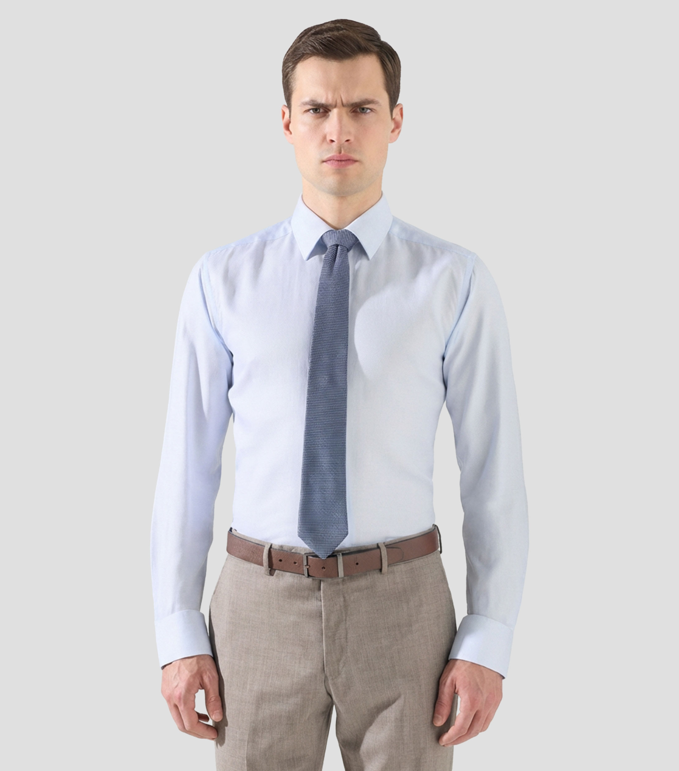 Camisa con microdiseño manga larga Hombre