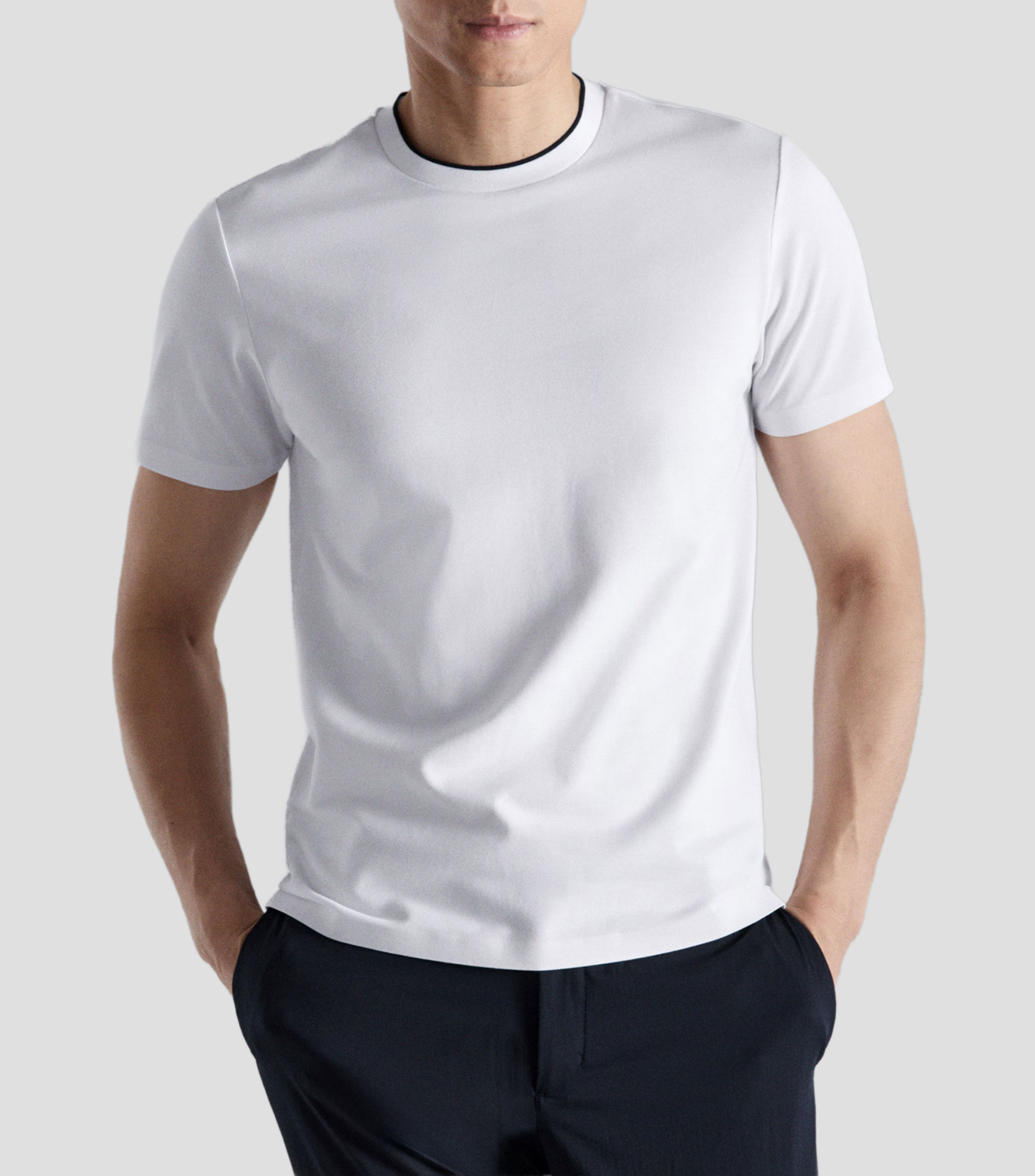 Playera cuello redondo manga corta lisa Hombre