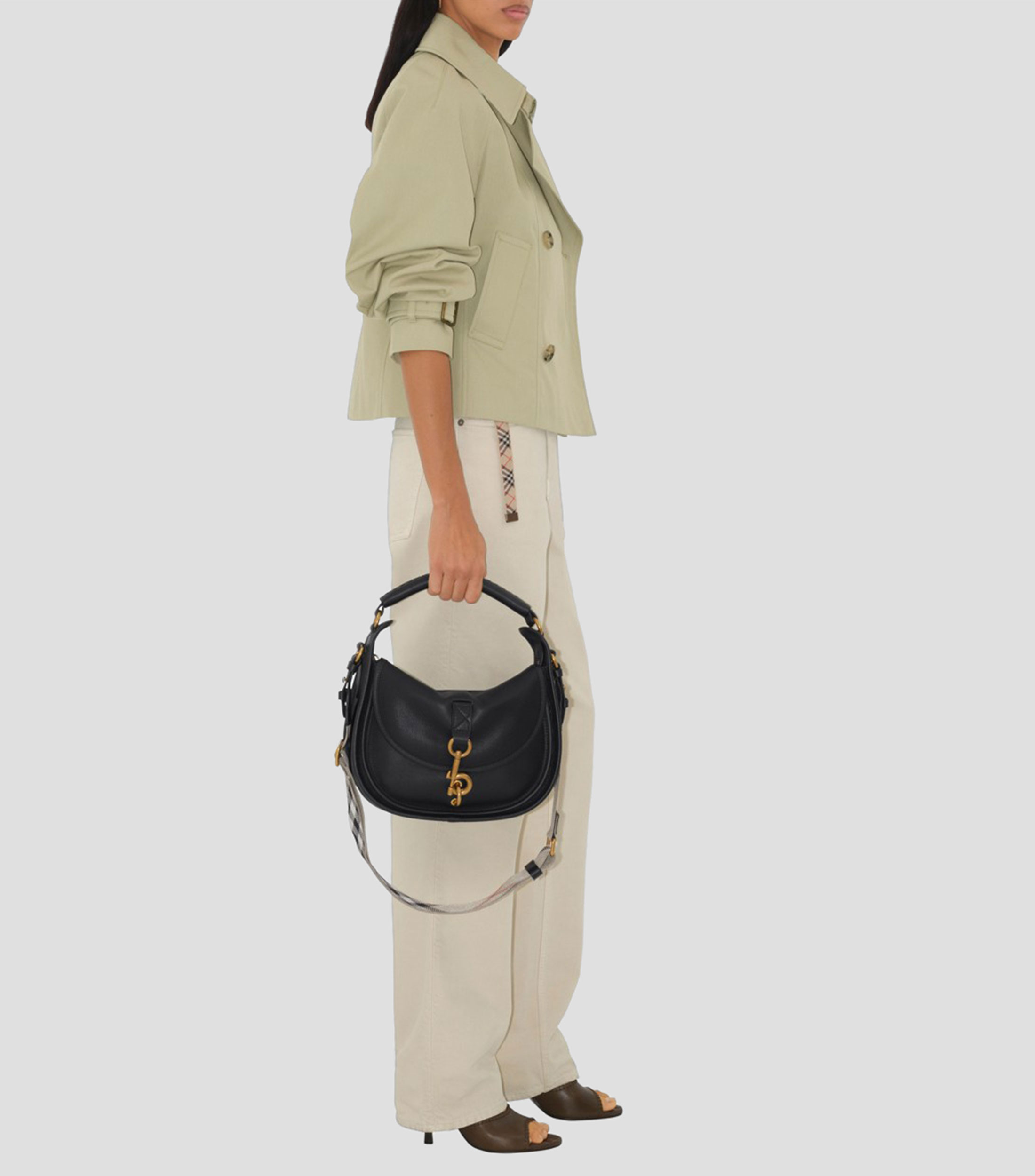 Bolsa Crossbody en piel vacuna lisa Mujer