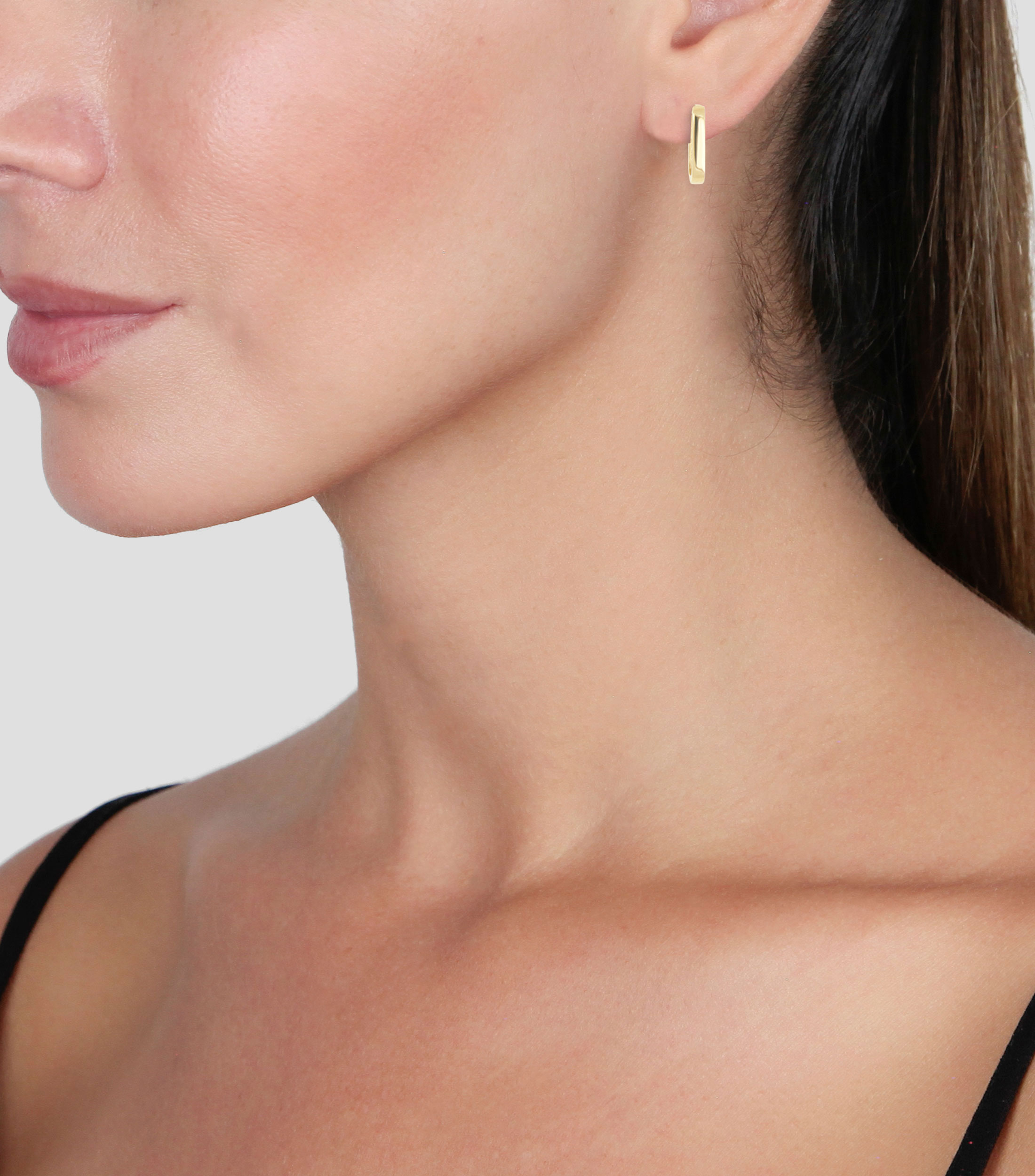 Aretes en oro amarillo 14 Kilates cuadrados Mujer