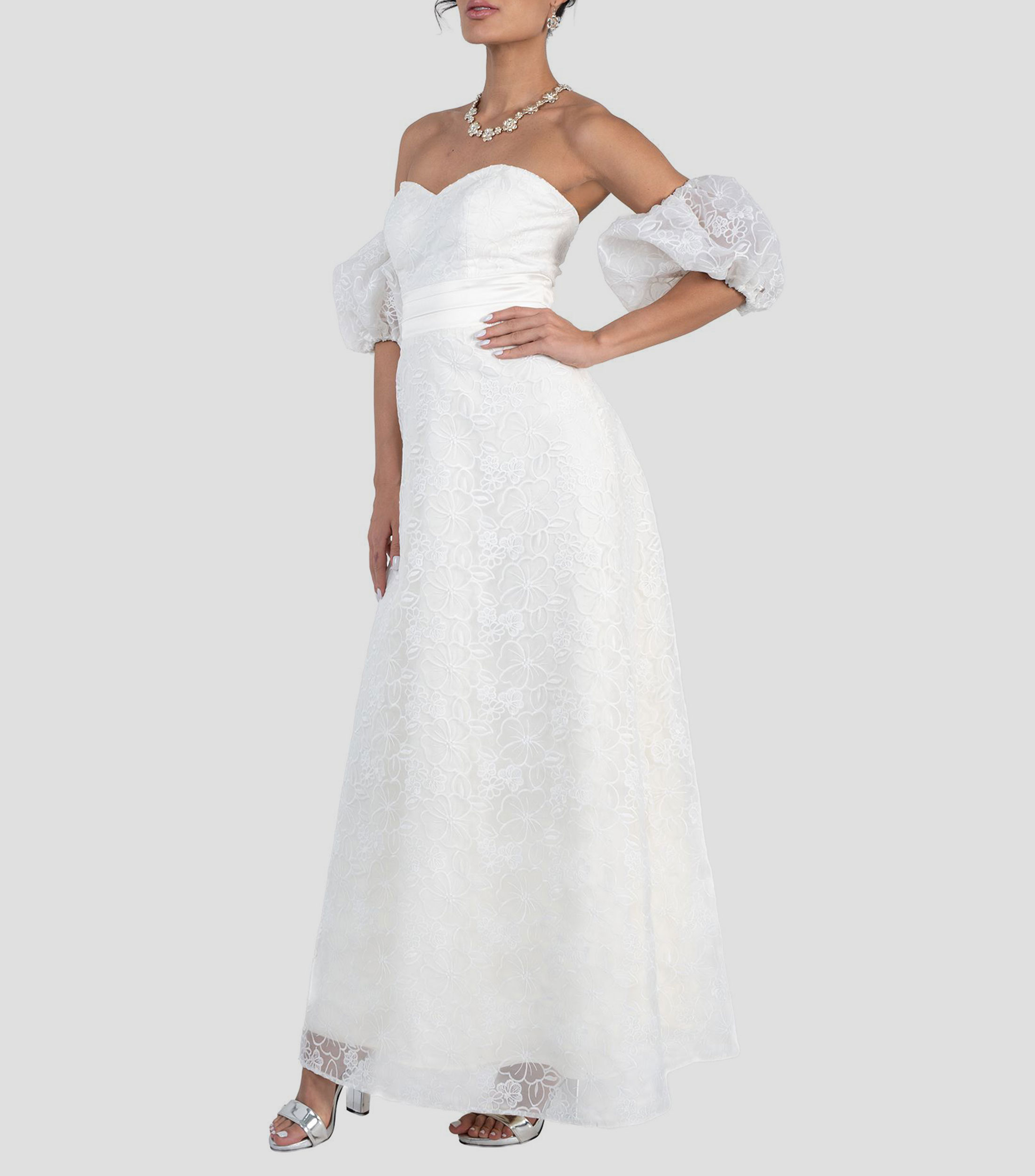 Vestido de fiesta largo liso Mujer