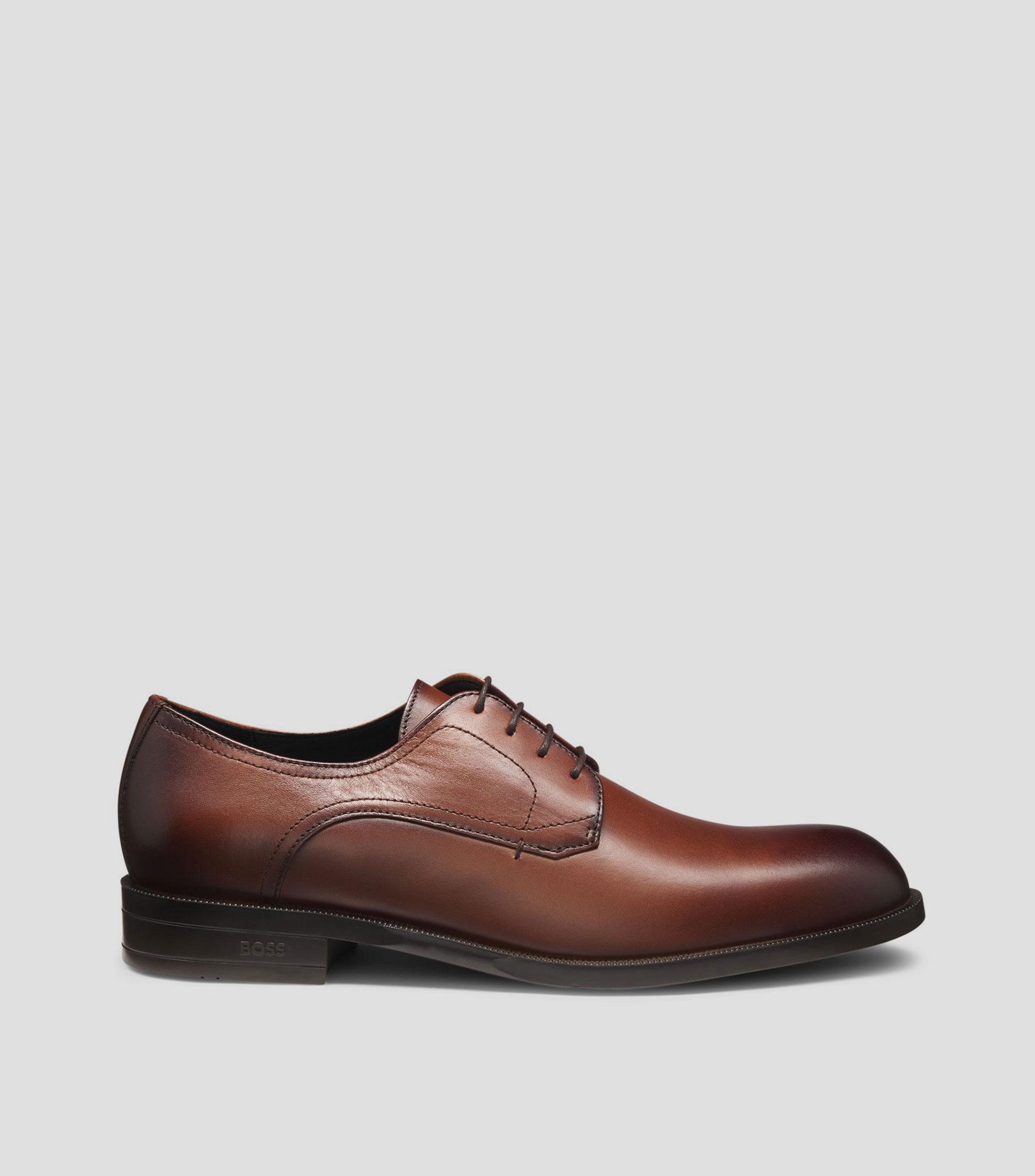 Zapatos Derby de piel con costuras dobles Hombre