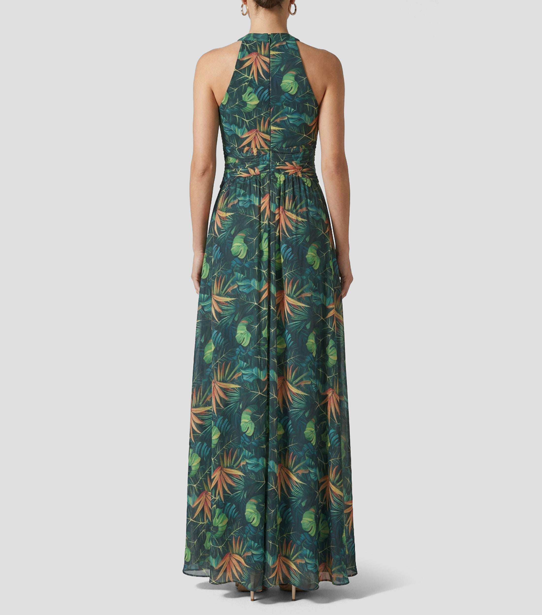 Vestido largo estampado Mujer