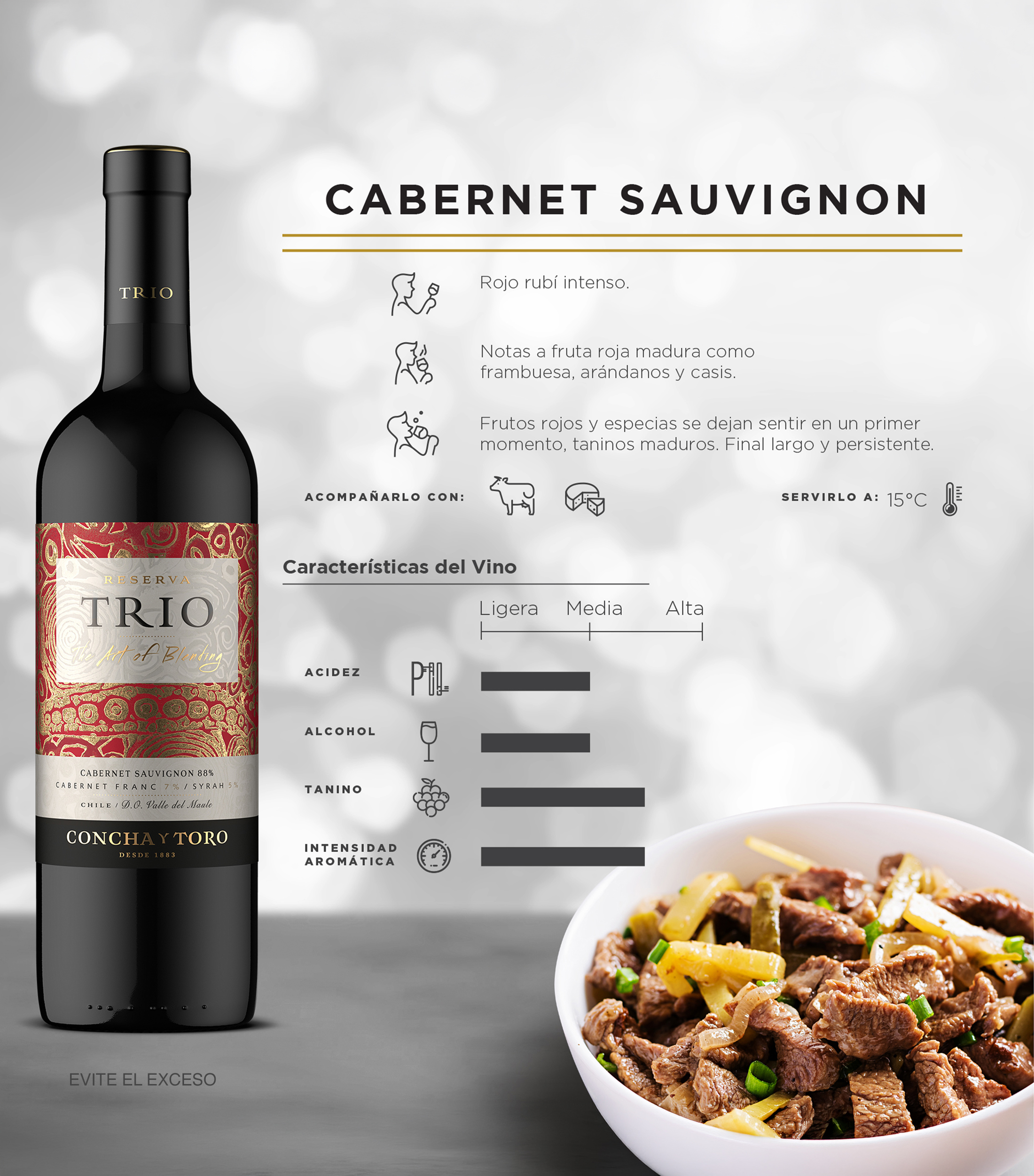 Vino Tinto Cabernet Sauvignon, 750 ml