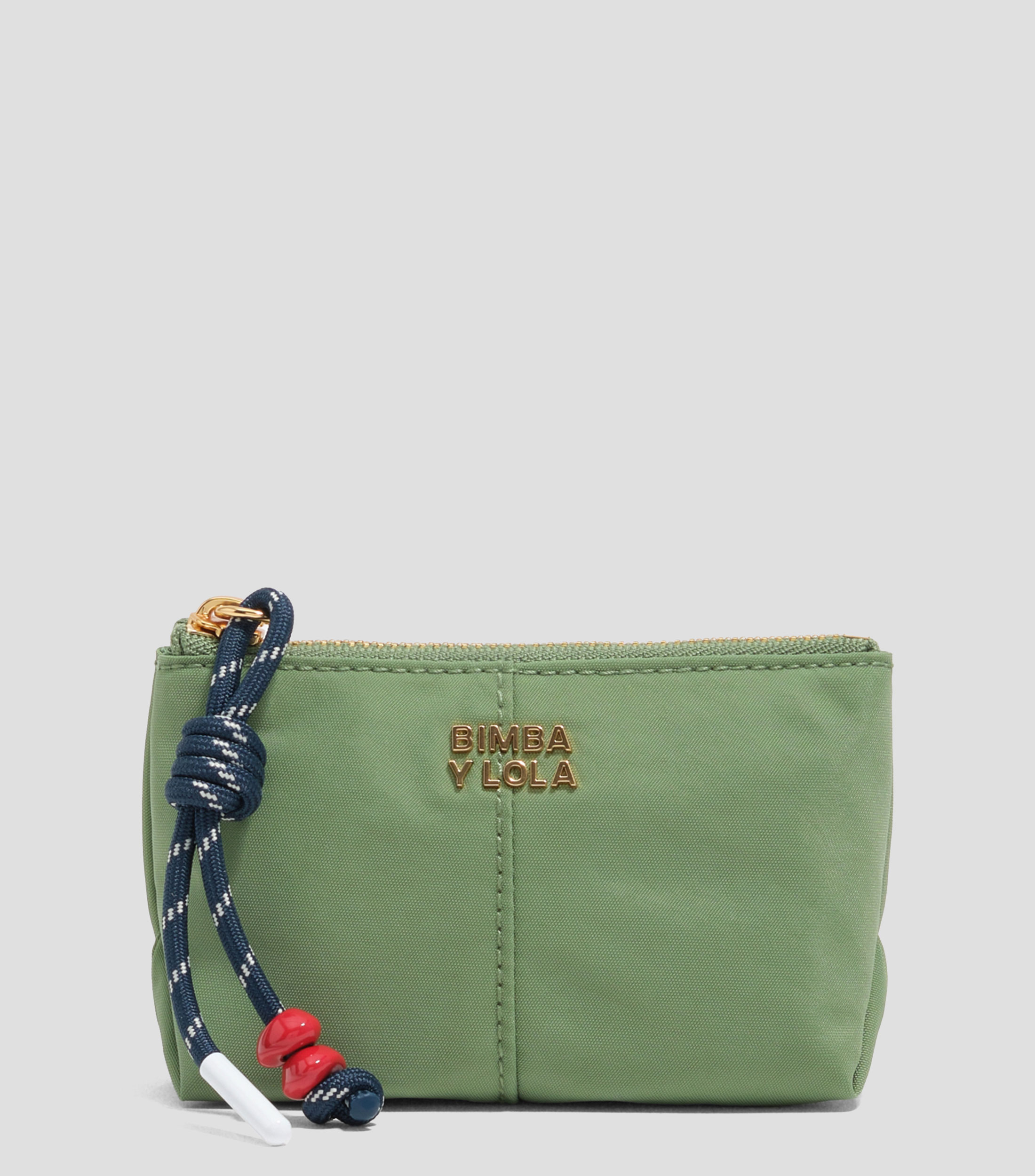 Monedero nylon verde Mujer