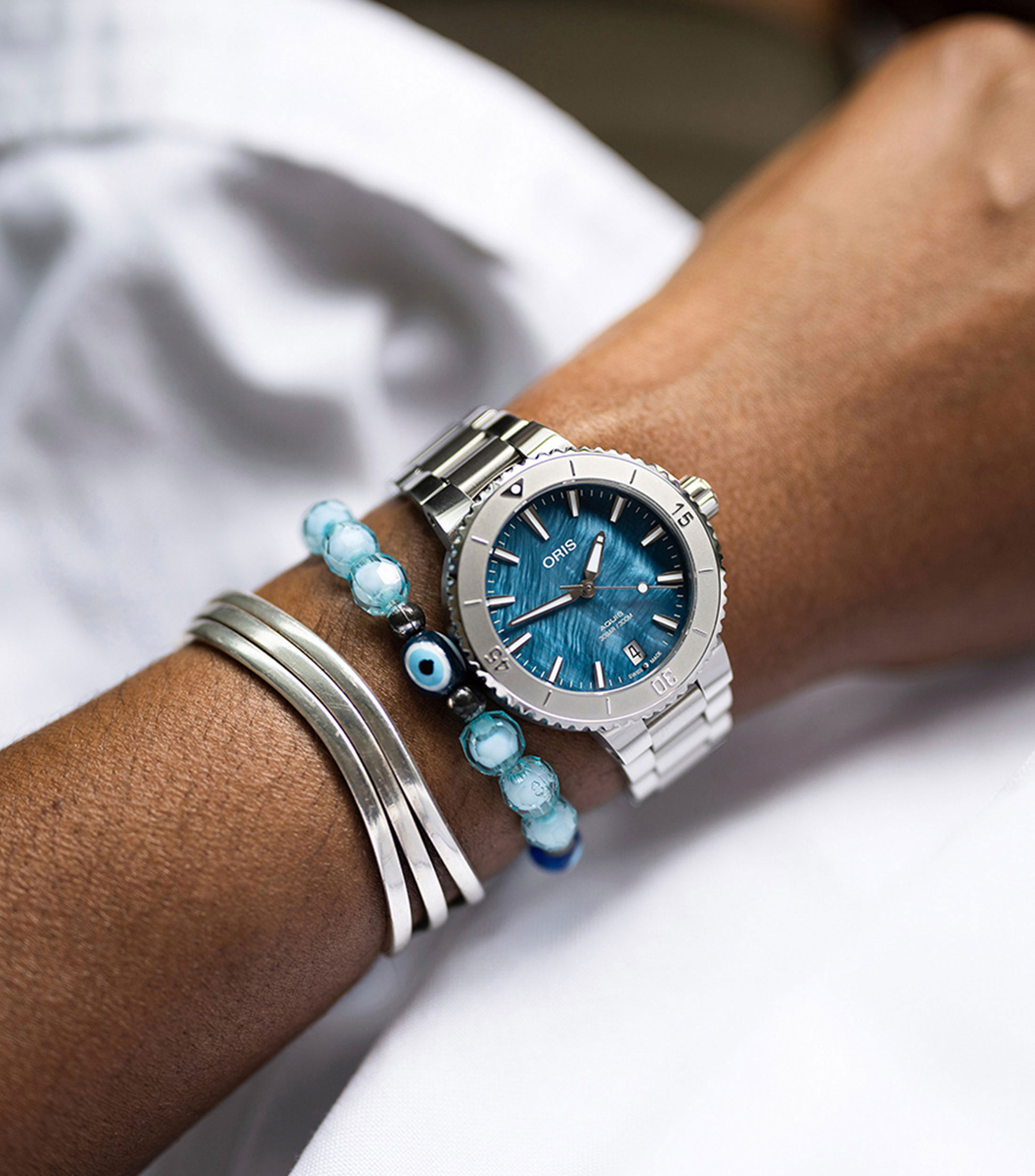 Reloj para Mujer Aquis Date, Casual plateado
