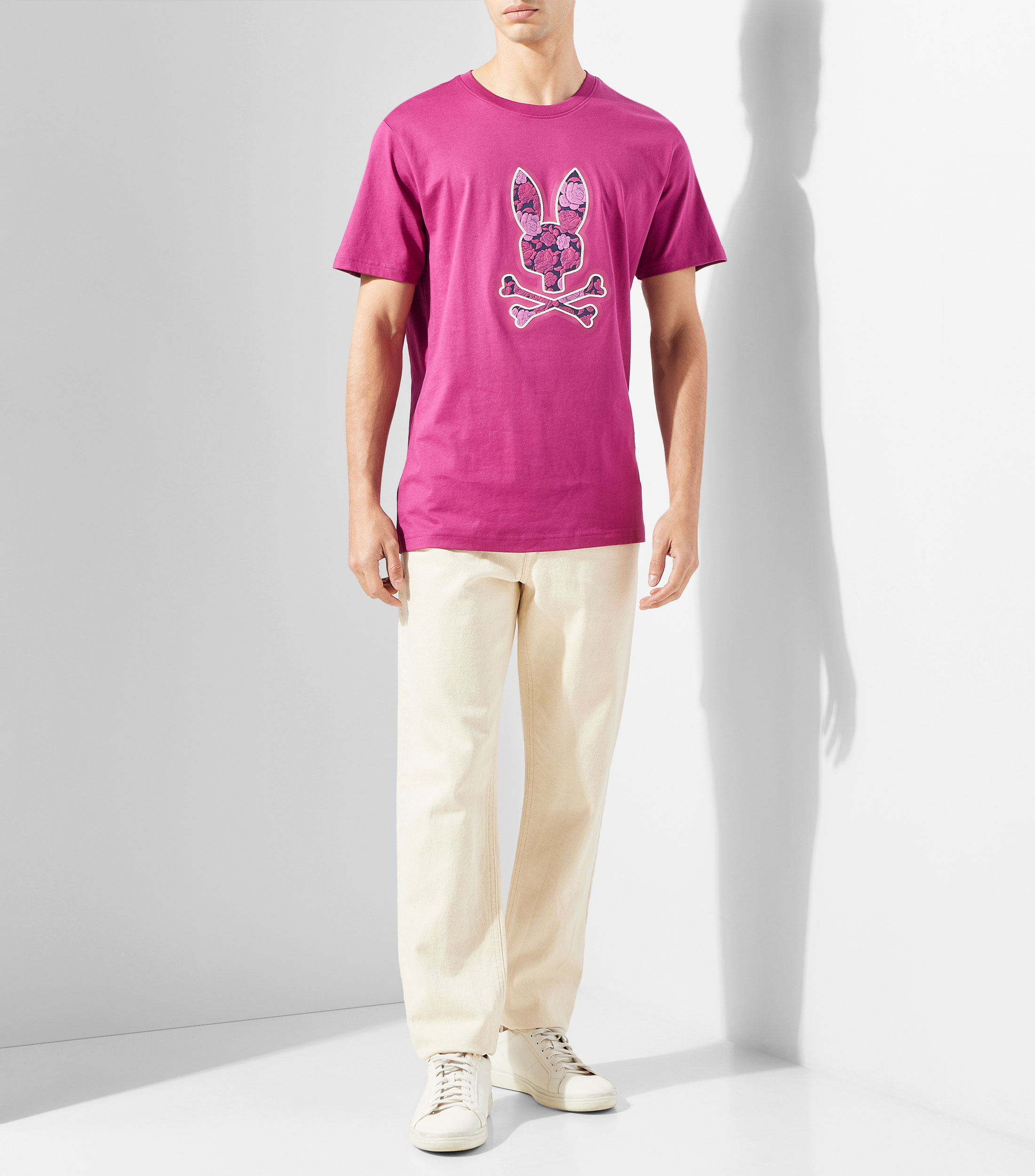 Playera cuello redondo manga corta estampada Hombre
