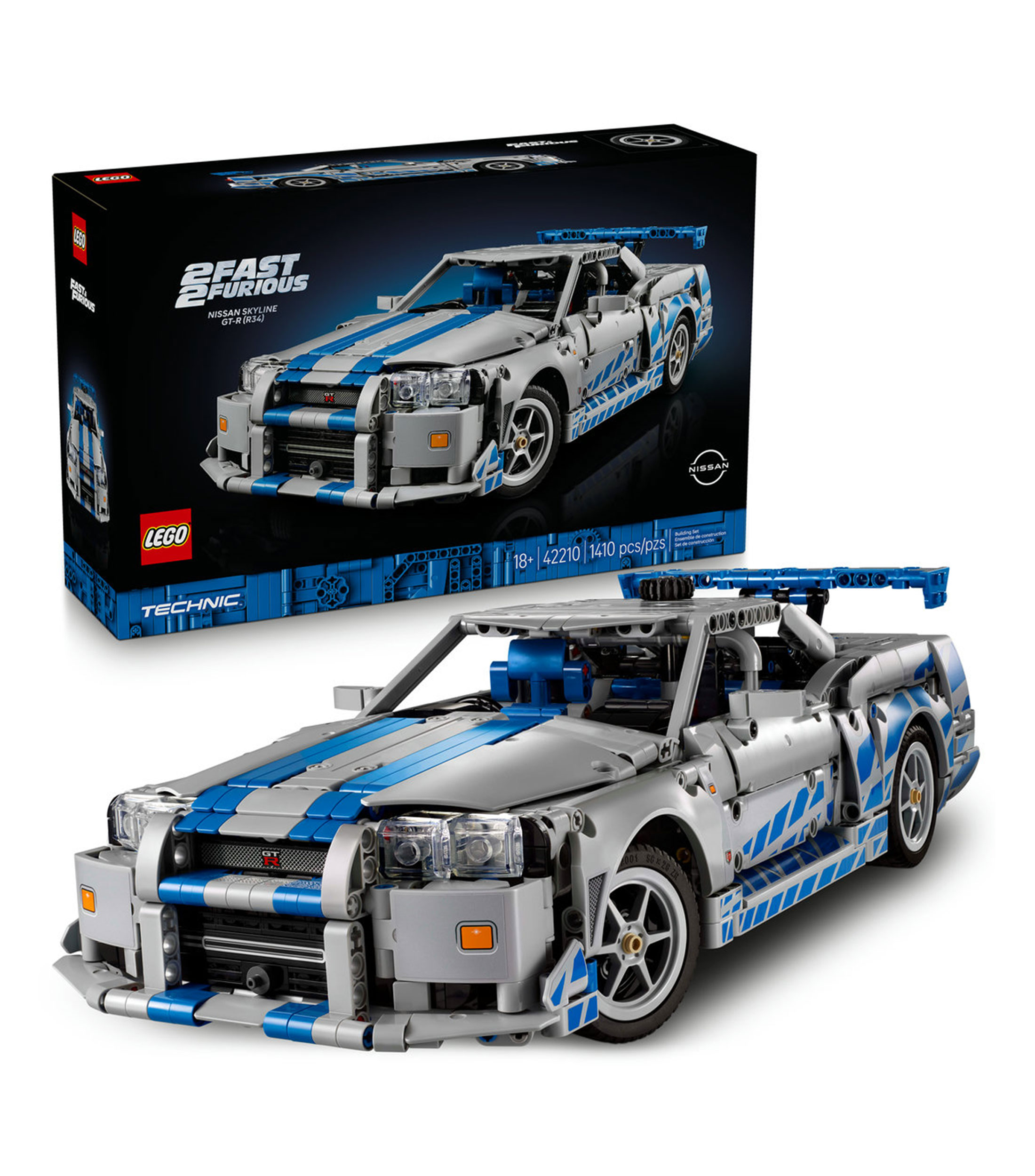 Lego Technic Auto Nissan Skyline GTR R34 de Más Rápido, Más Furioso 42210