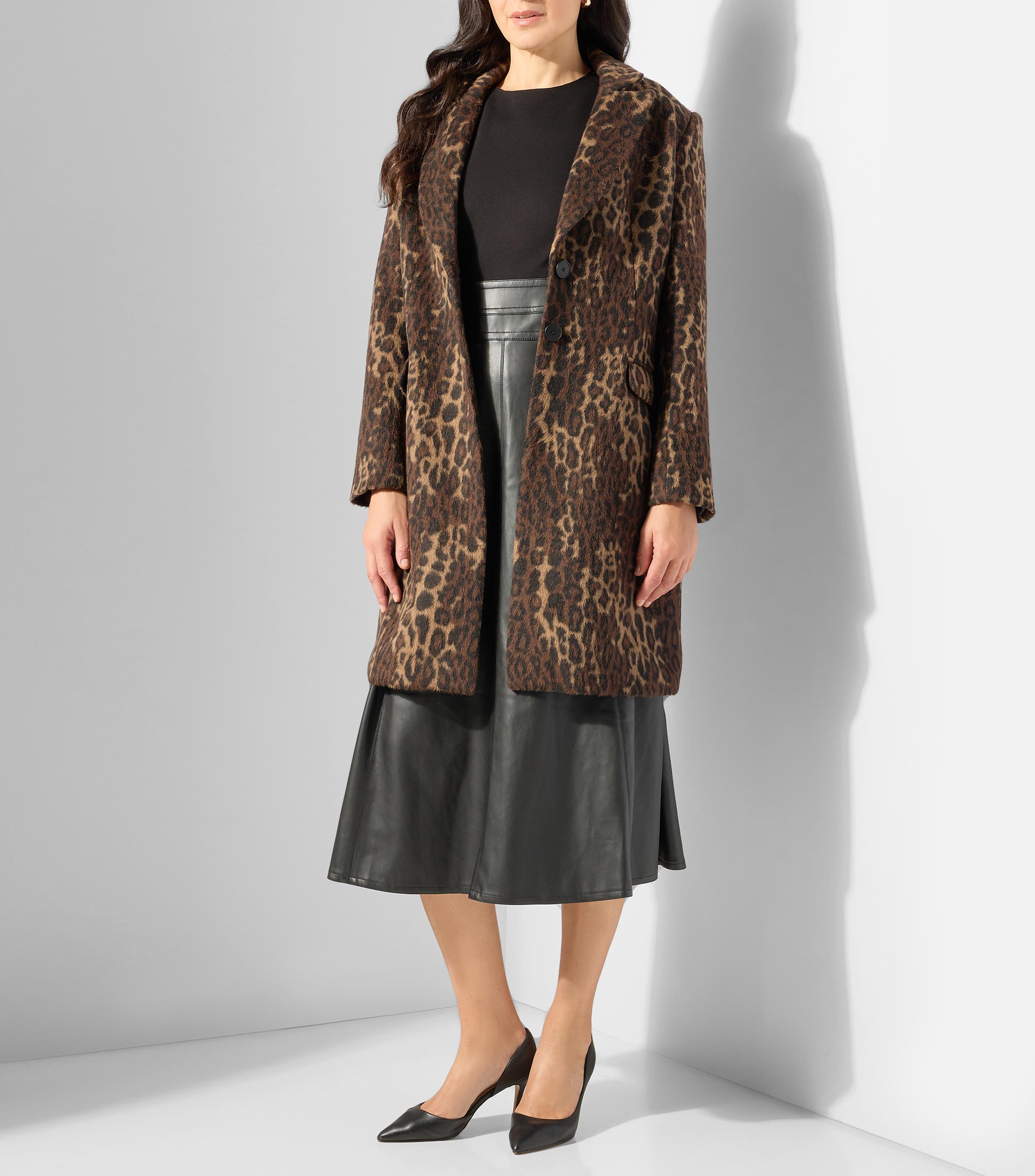 Abrigo midi con botonadura Mujer