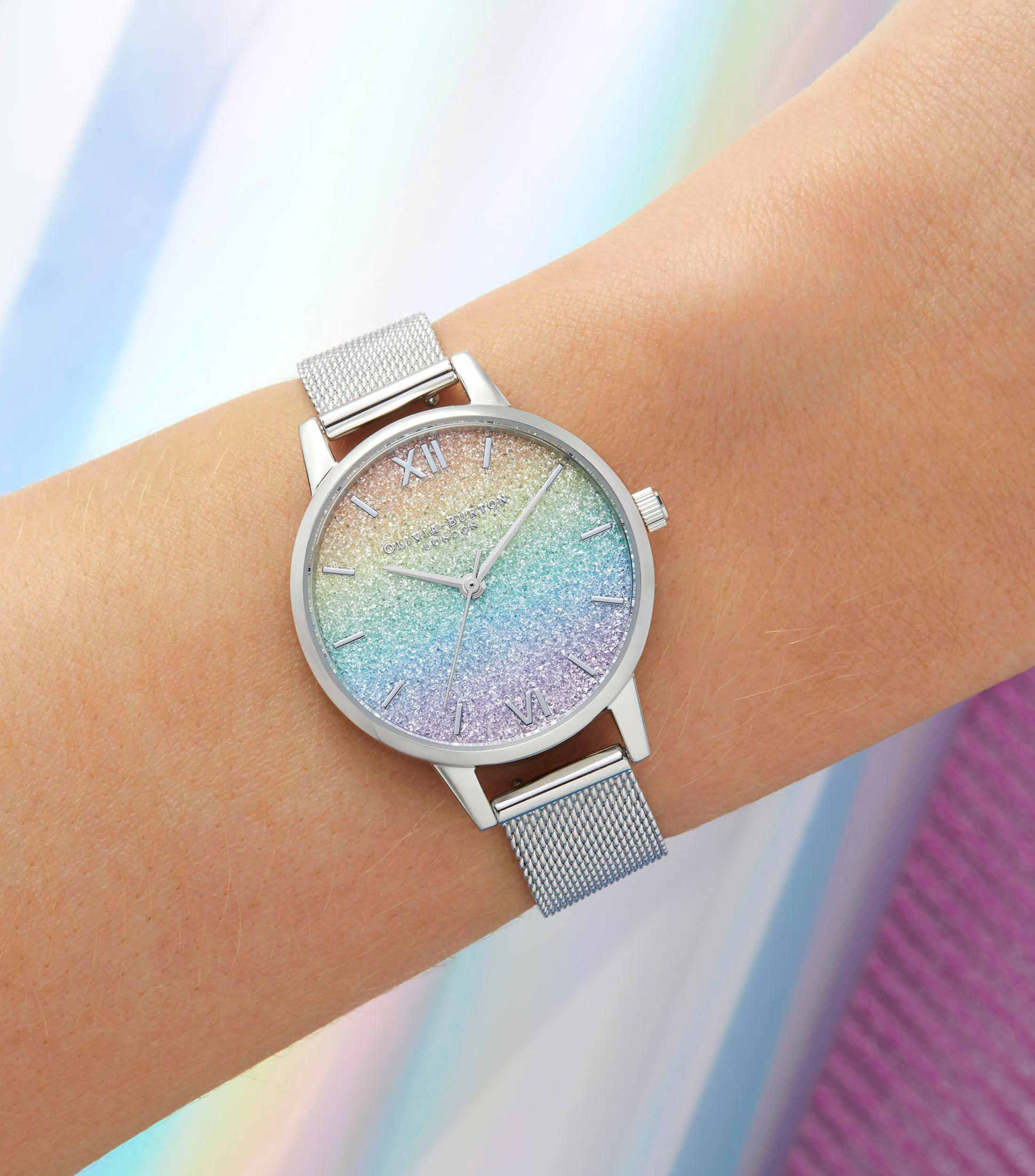 Reloj para Mujer Rainbow Casual Plateado