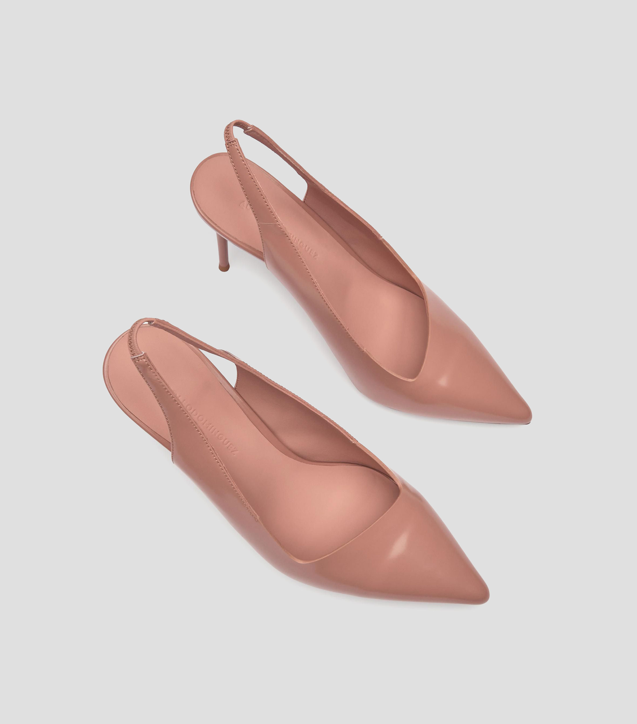 Zapatillas slingback con tacón alto y delgado Mujer