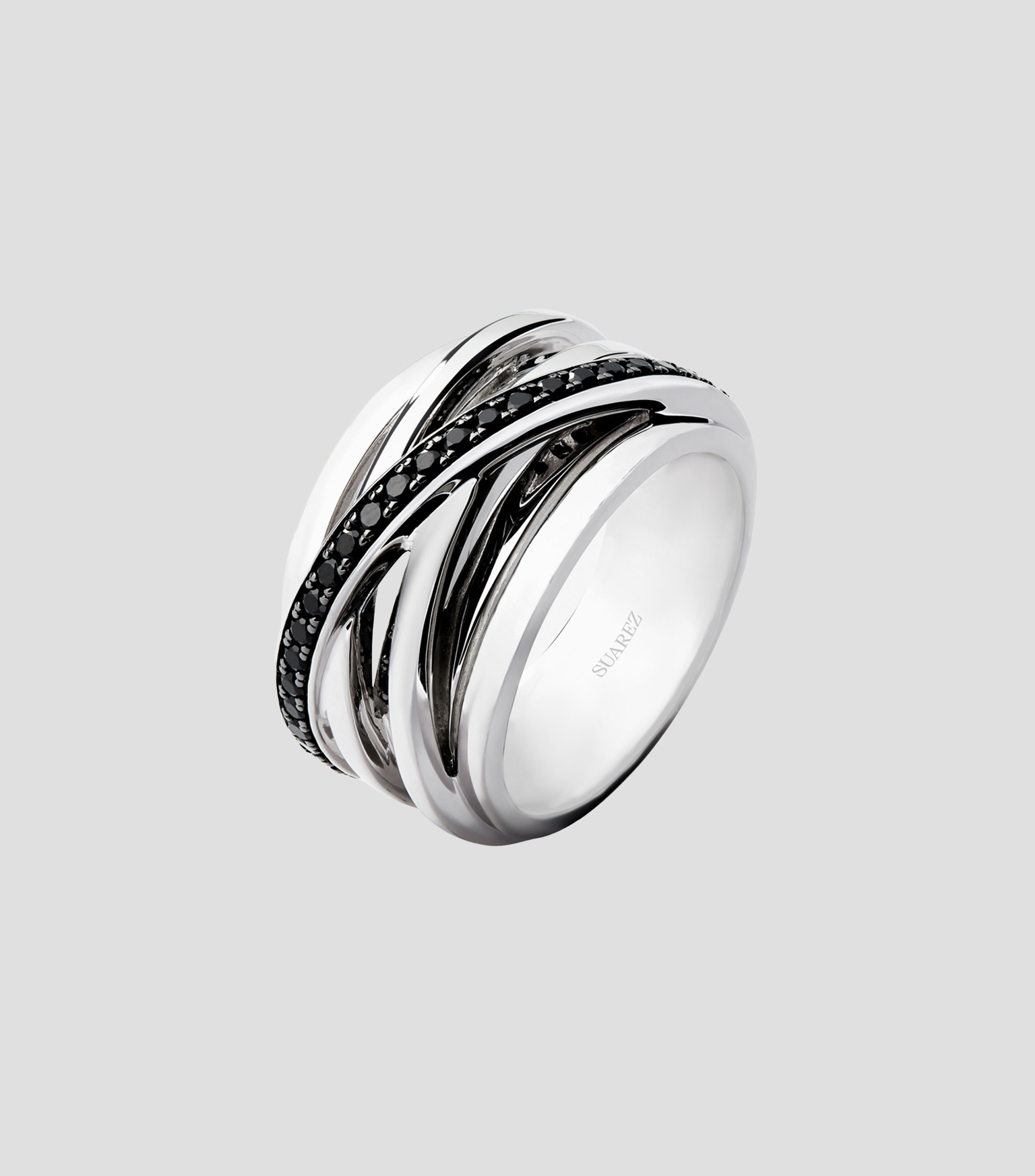Anillo multibrazo cruzado en Plata .925 con espinelas Mujer