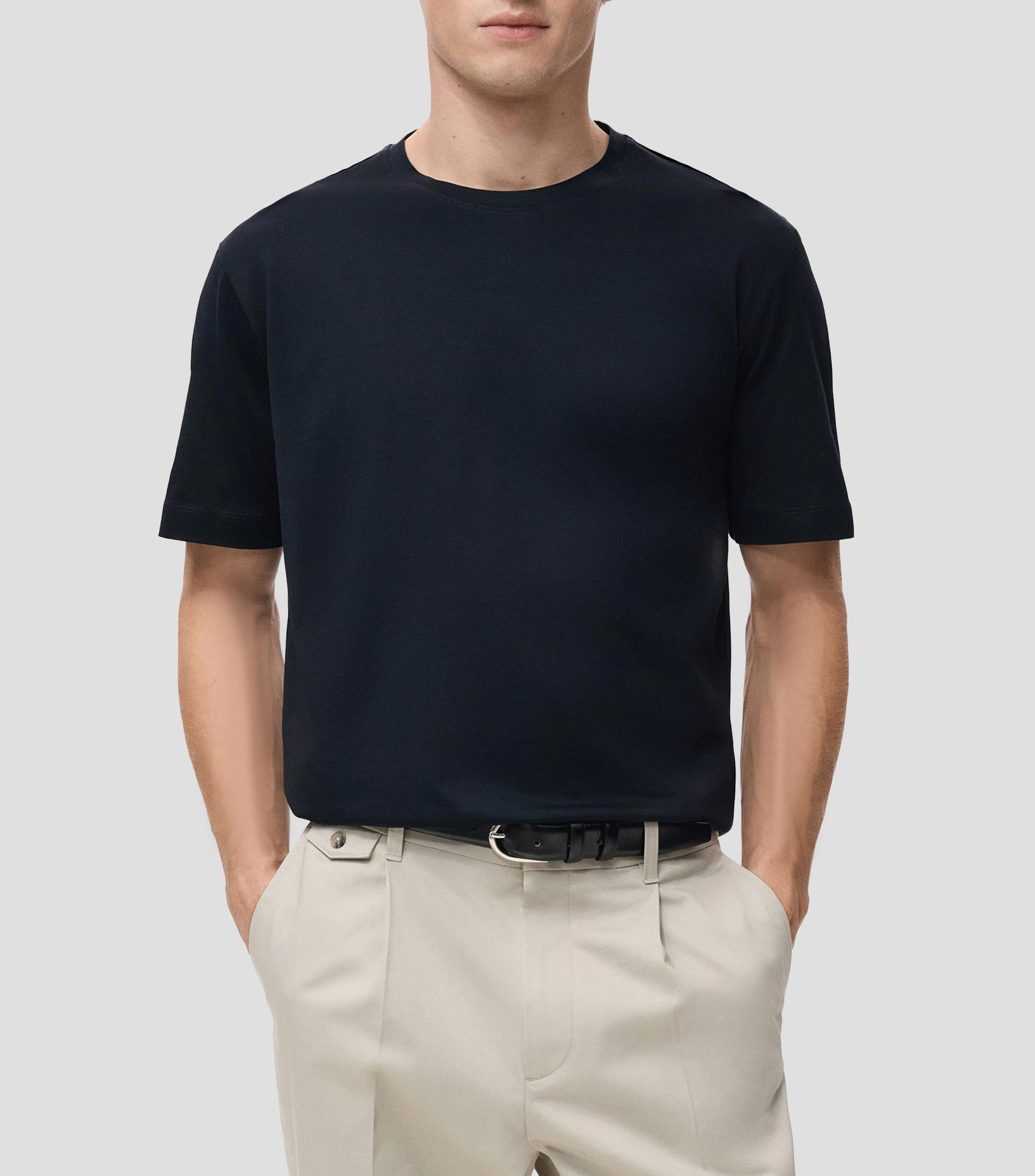 Playera cuello redondo manga corta lisa Hombre