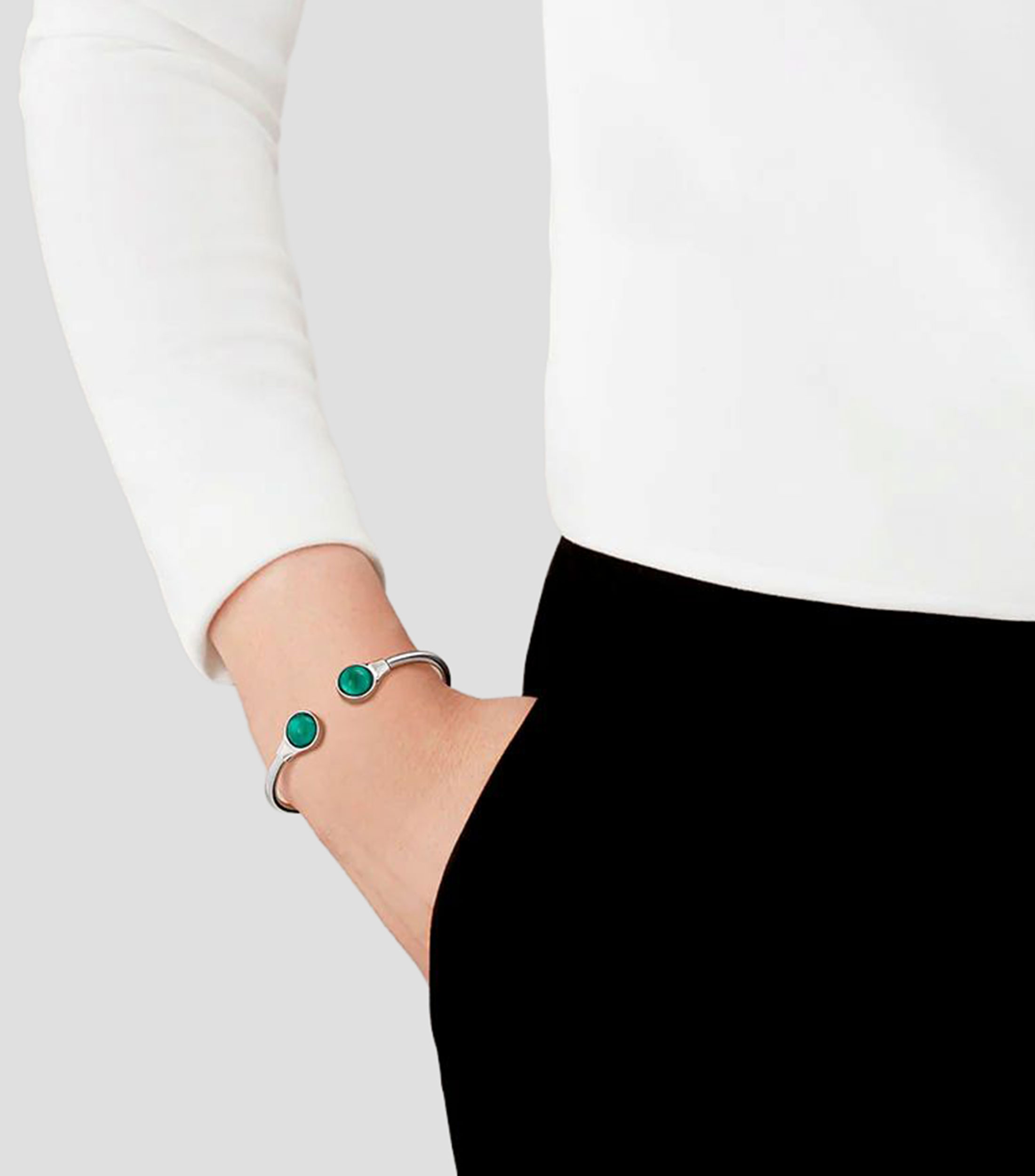 Pulsera flexible con cristales Cabochon Large Mujer