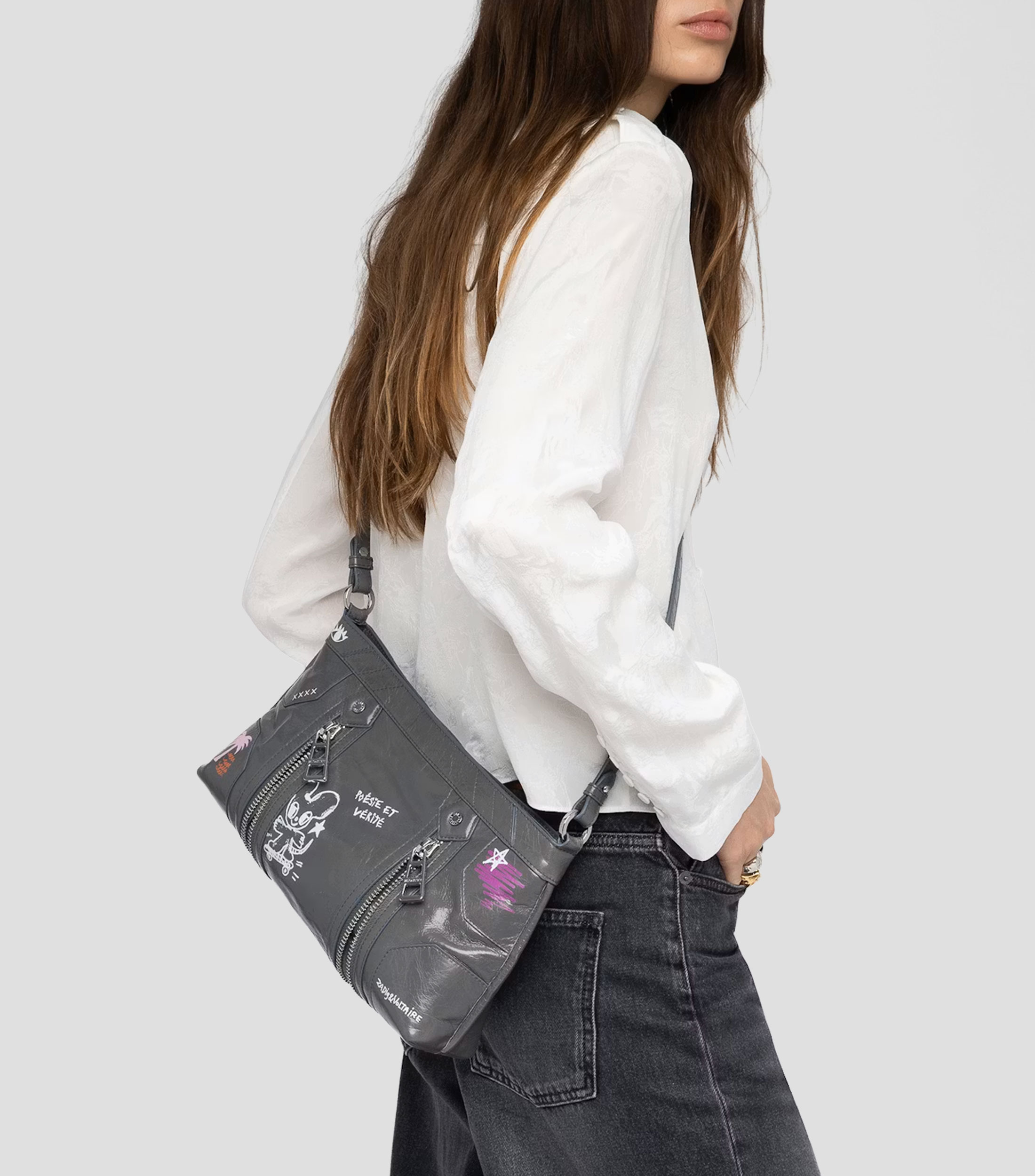 Bolsa Crossbody en piel vacuna Sunny Moody Humberto estampado Mujer