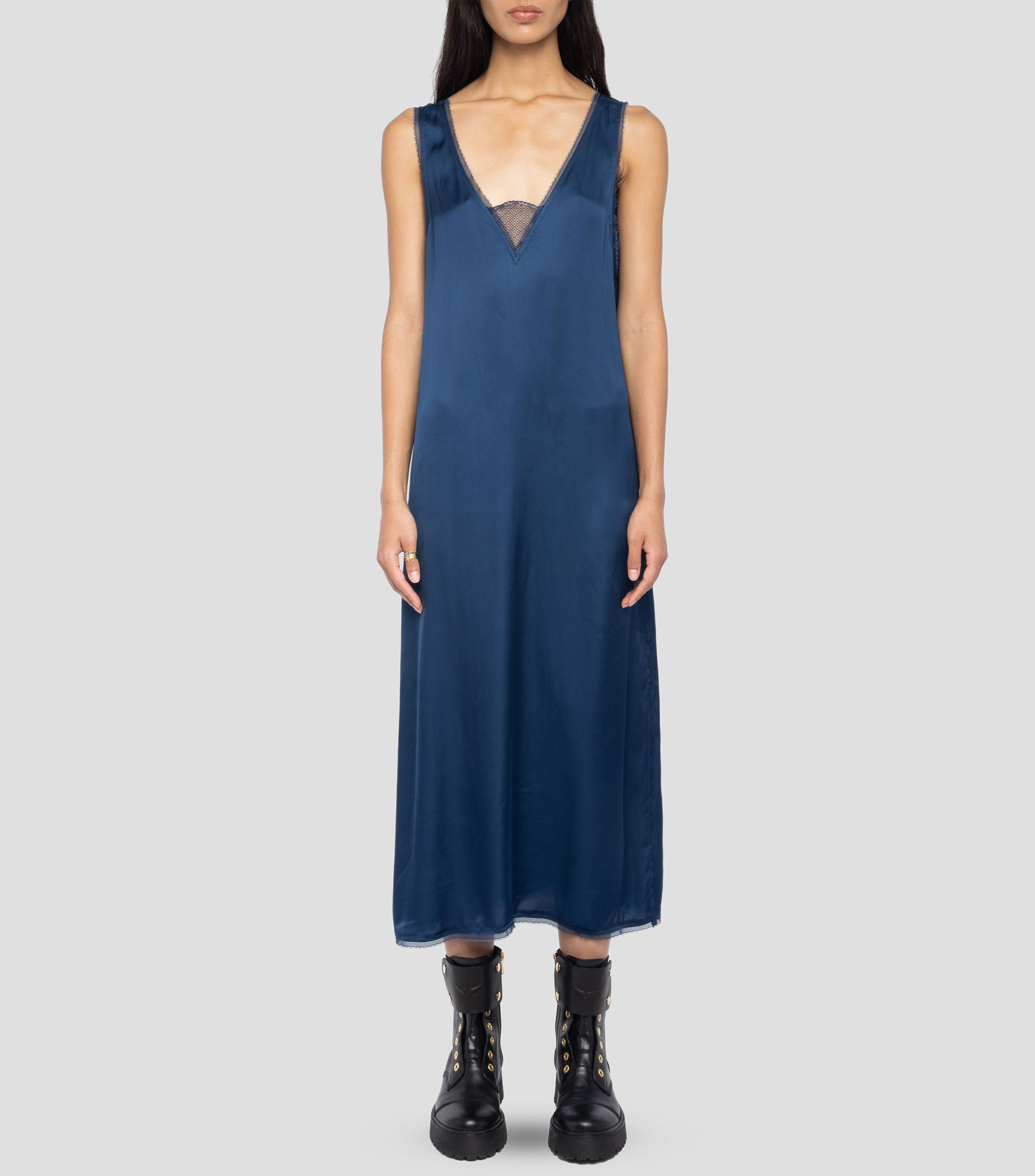 Vestido Midi liso Mujer