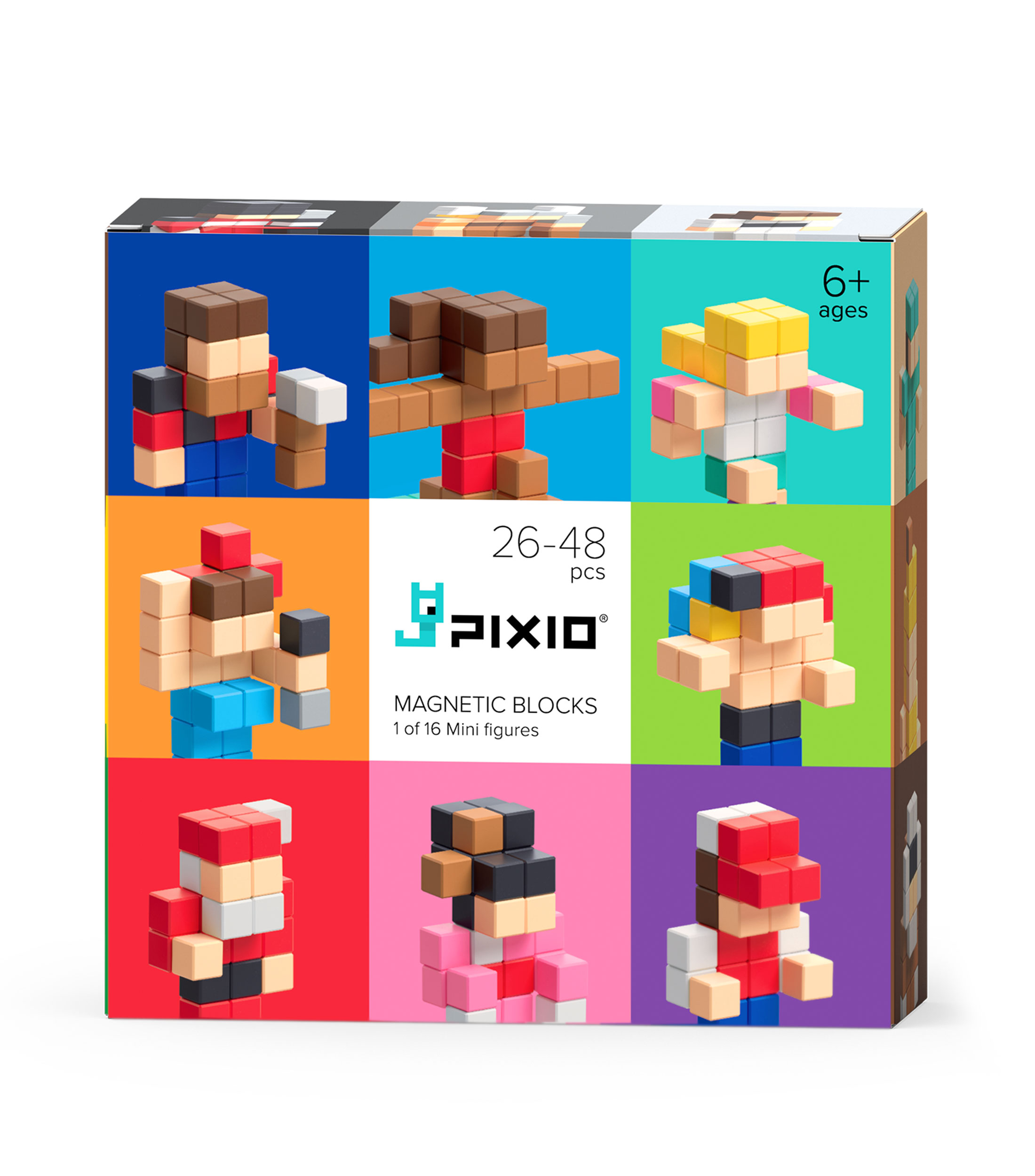 Playset Magnetic Blocks, Pixio Mini figures