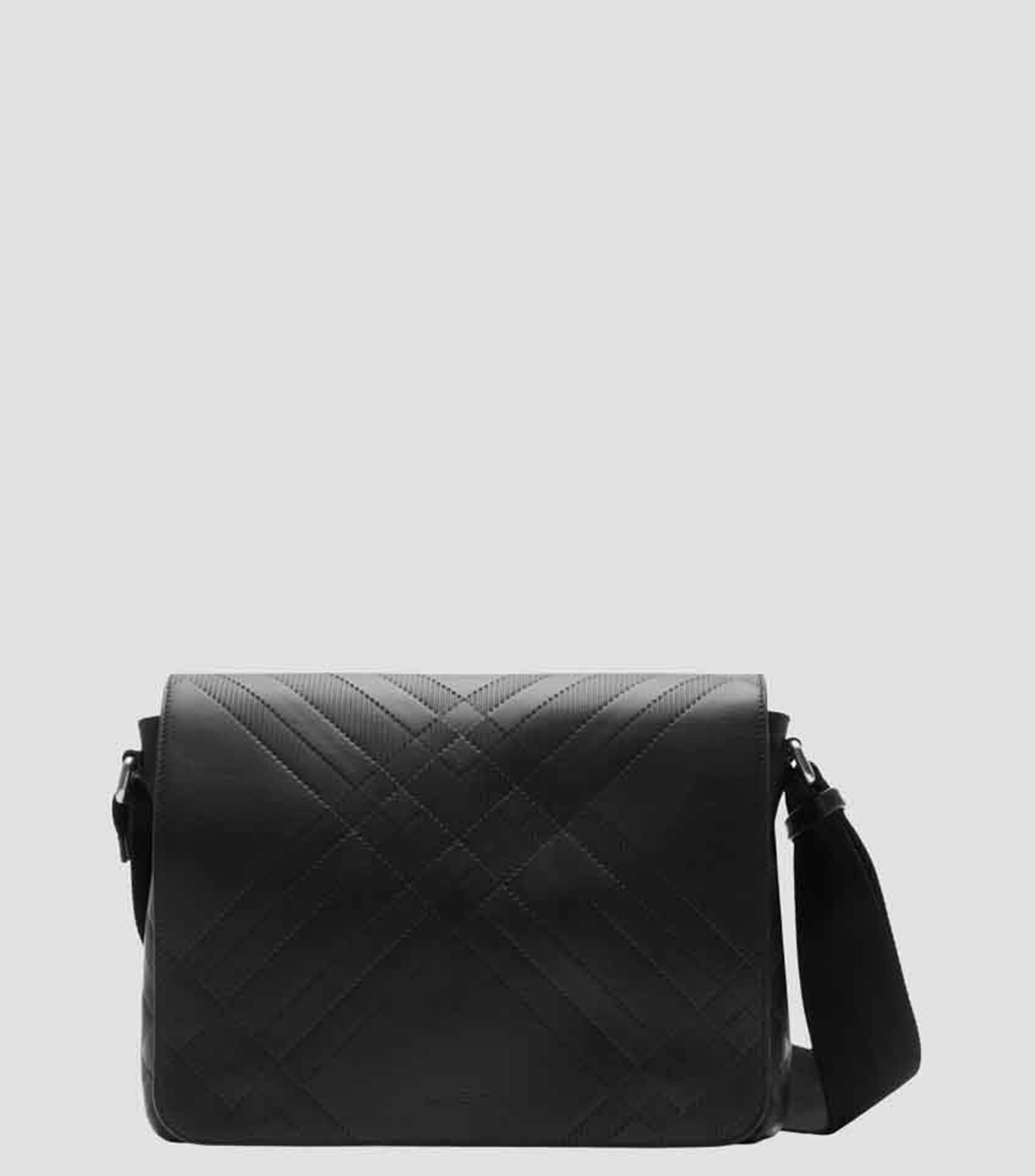 Bolso messenger con líneas en piel Hombre