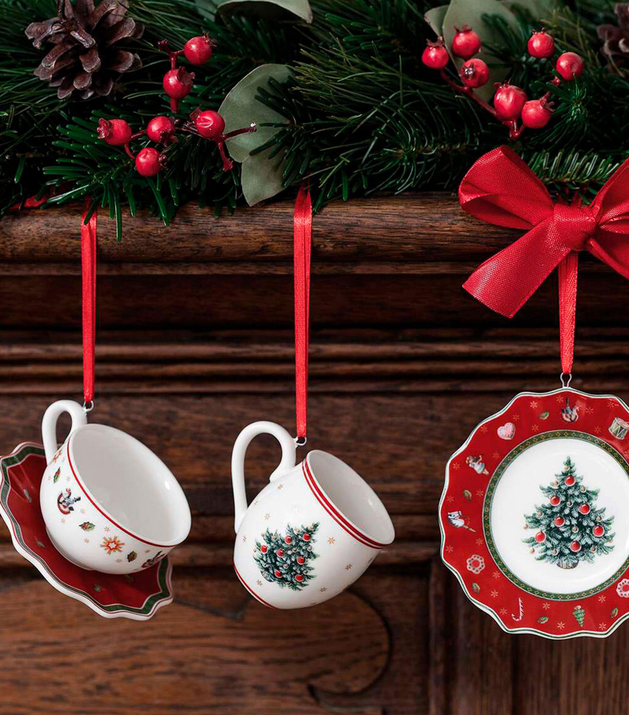 Set 3 adornos navideños Toy's Delight en porcelana