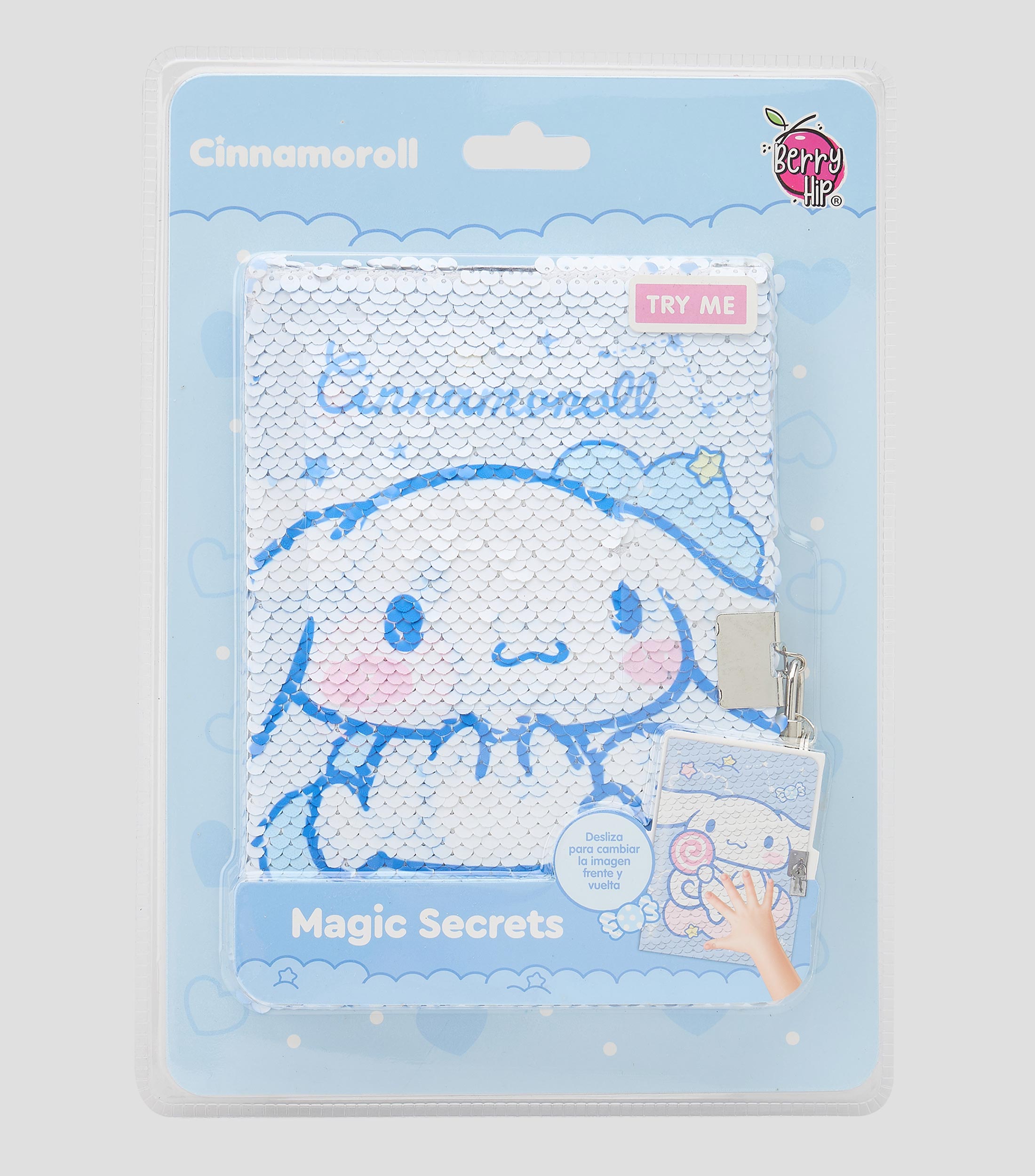 Diario con lentejuelas reversible y accesorios Cinnamoroll