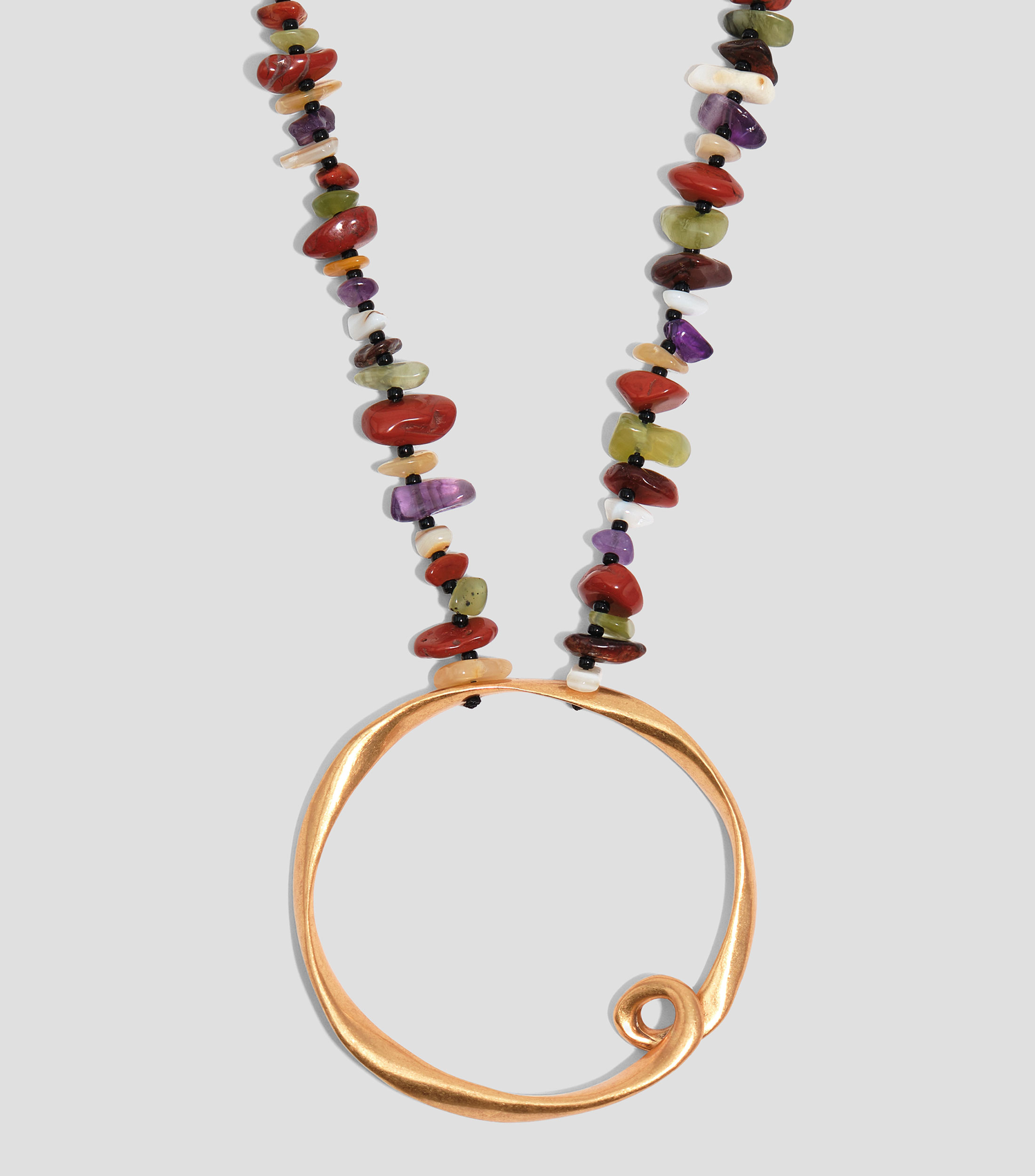Collar piedras dorado mate Mujer