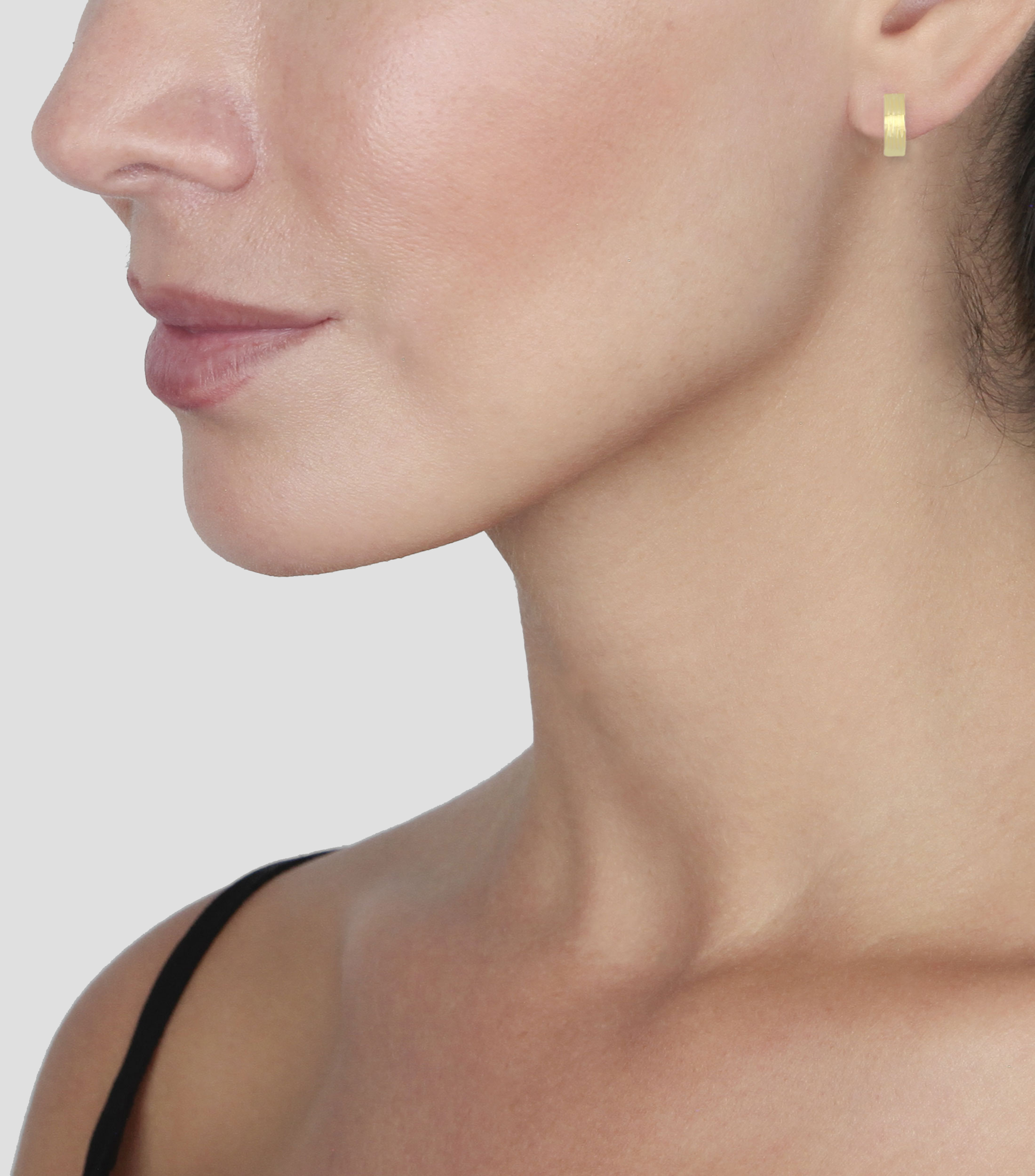 Aretes Dinasti Huggies Lines en oro de 14 kilates Mujer