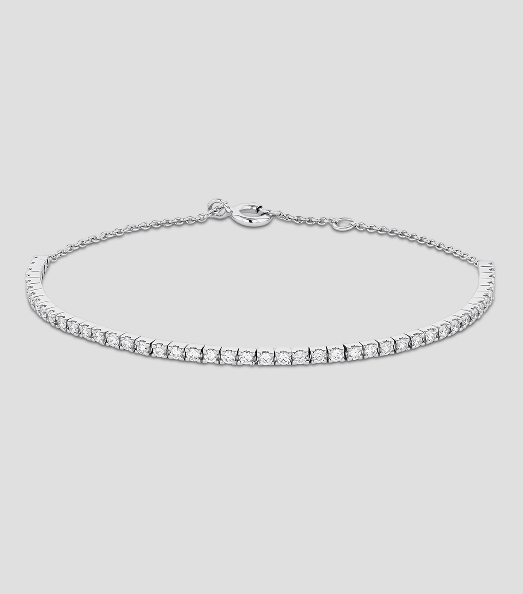 Pulsera en oro blanco de 18 kilates con incrustacion de diamantes Riviere de Grace Mujer