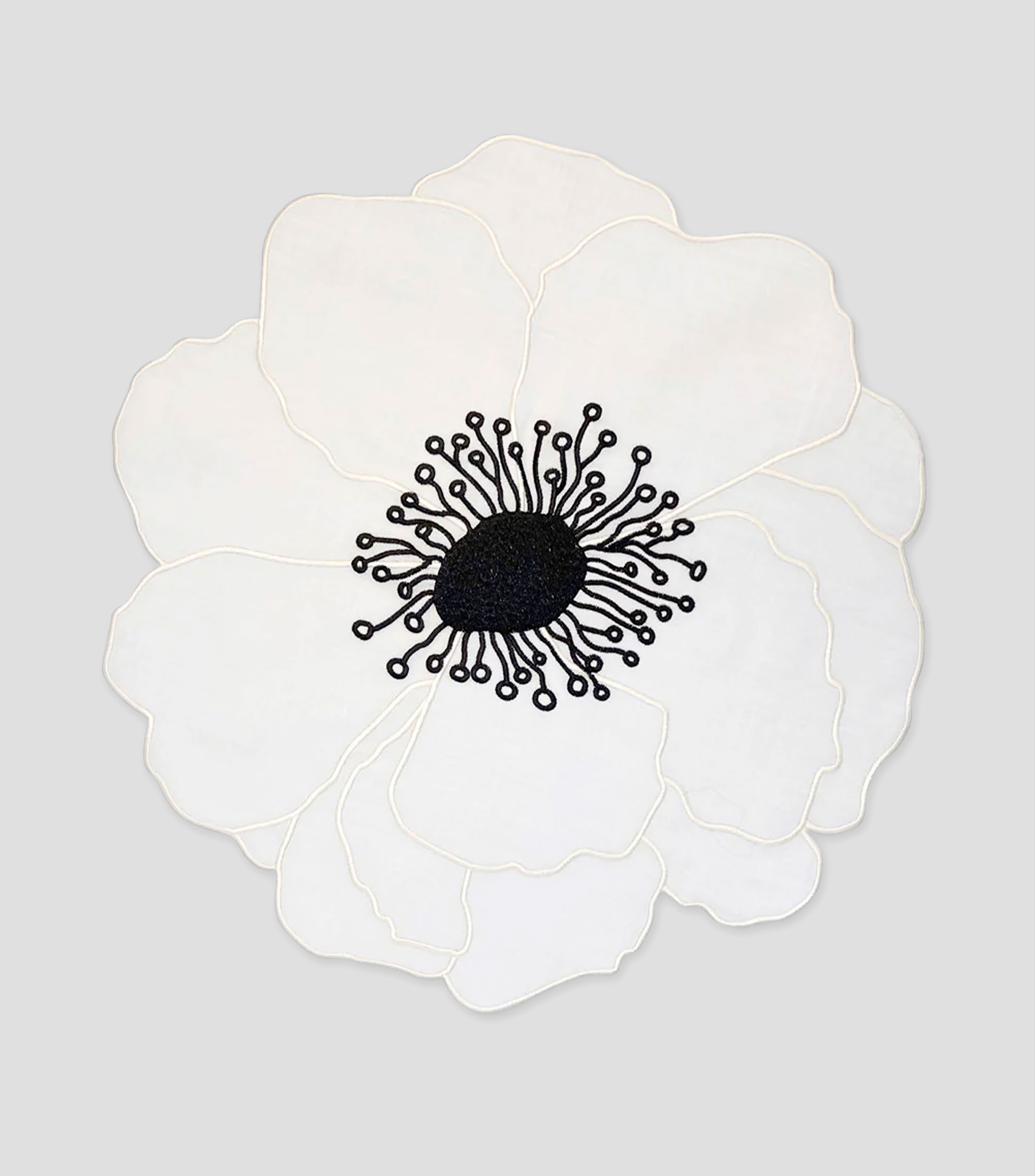 Set de 4 manteles individuales Anemona Blanco