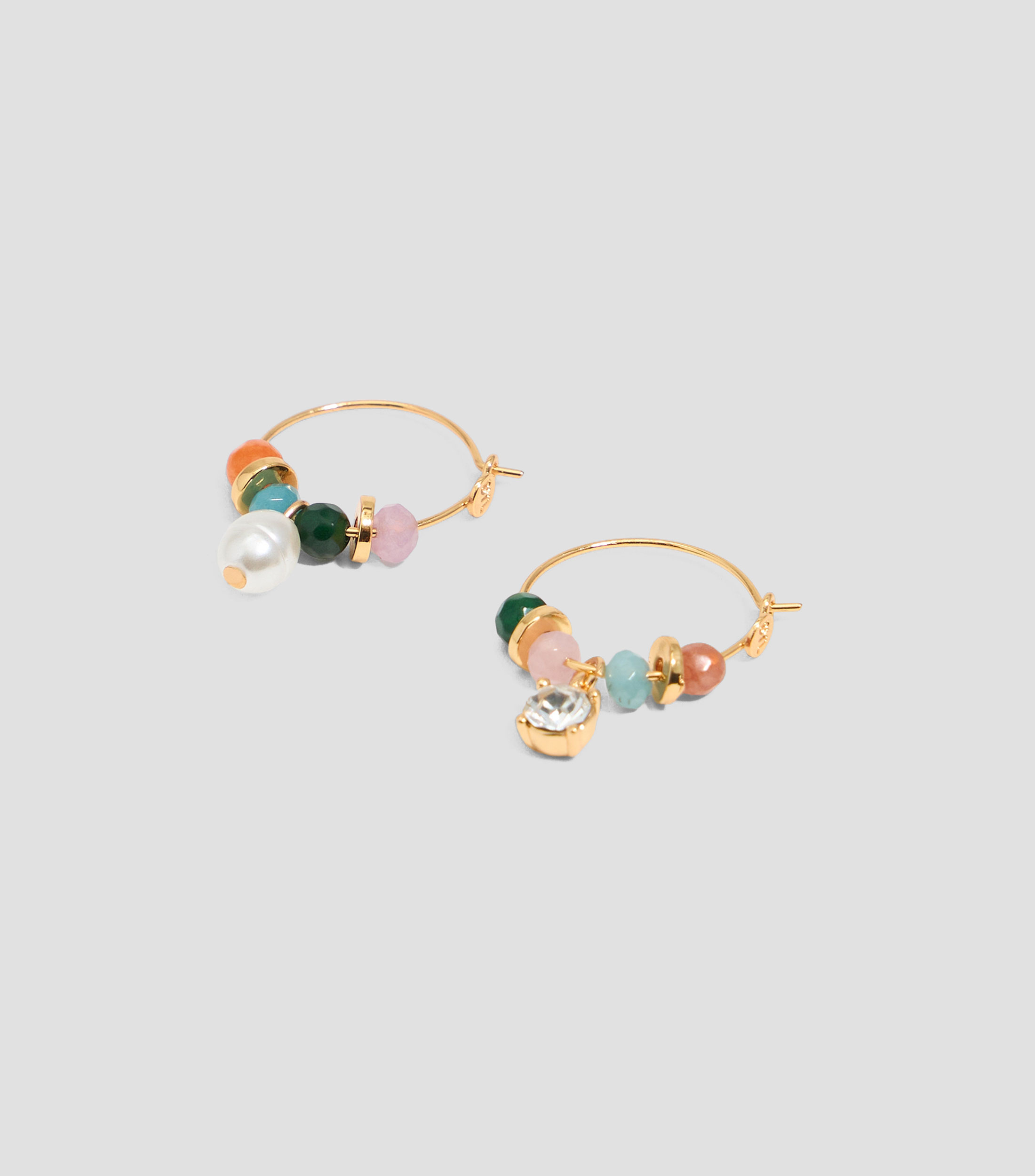 Pendientes aro con pedreria Mujer