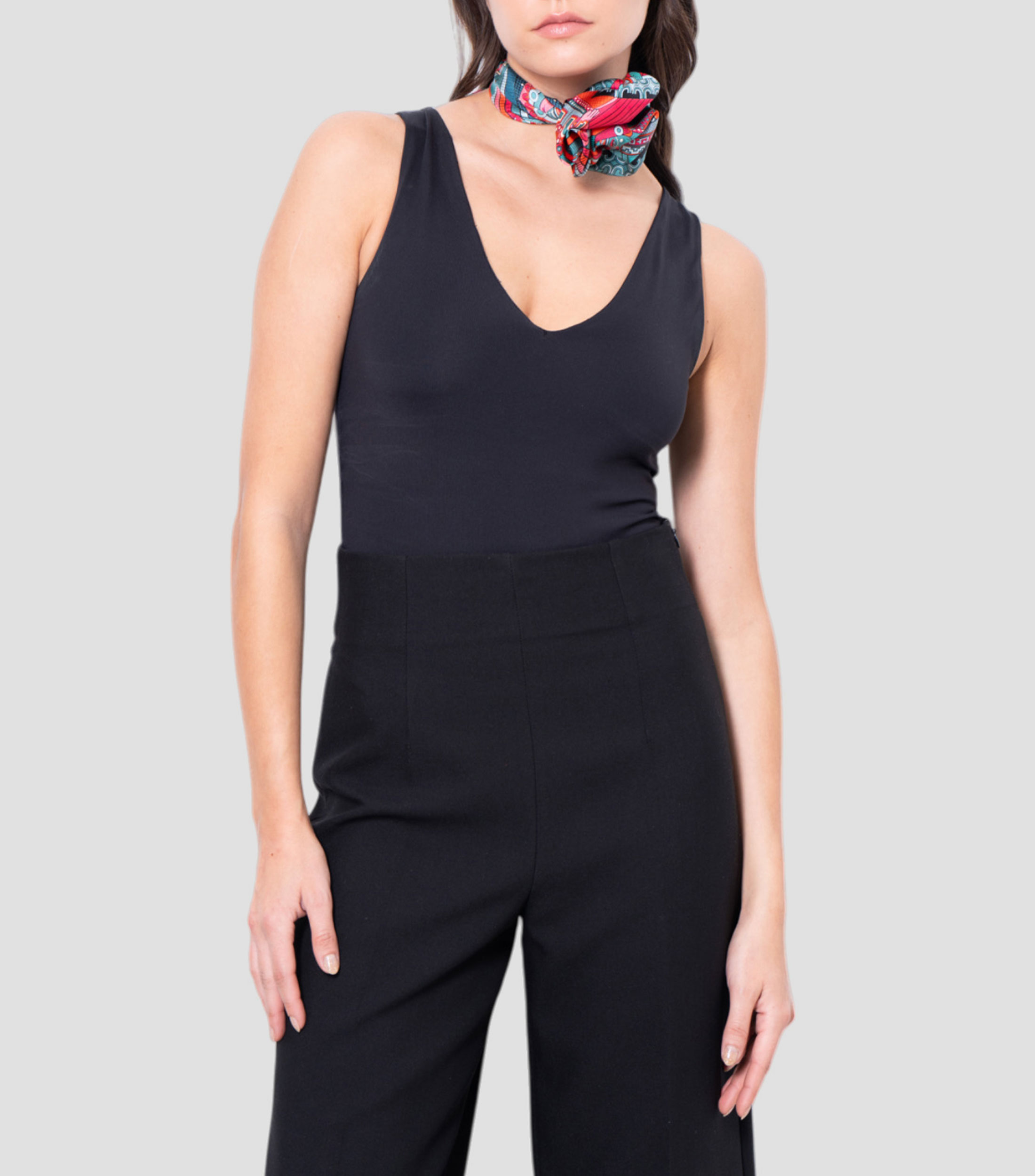 Mascada de seda estampada Mujer