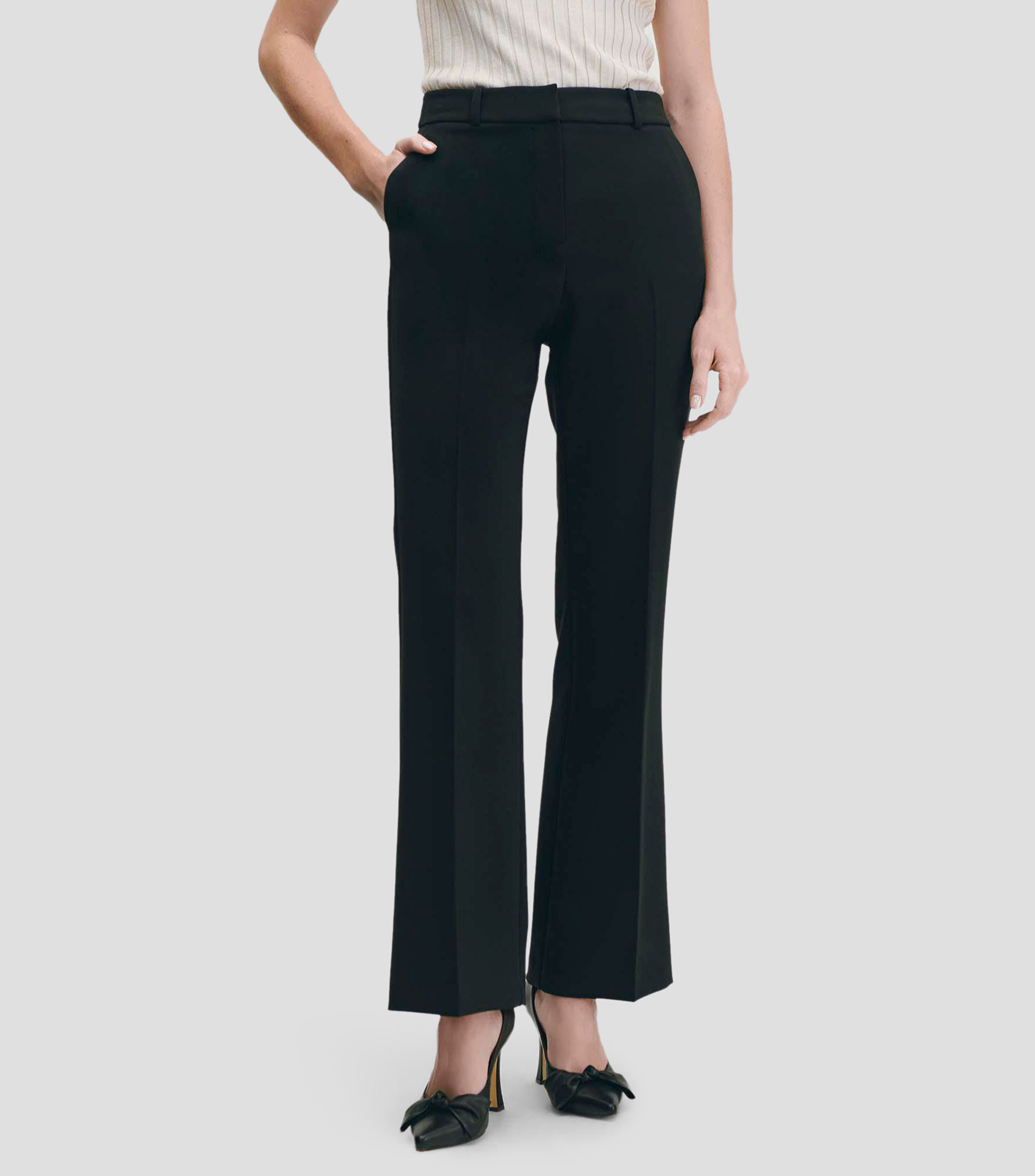 Pantalón Sastre Recto Fluido de Tiro Alto Mujer