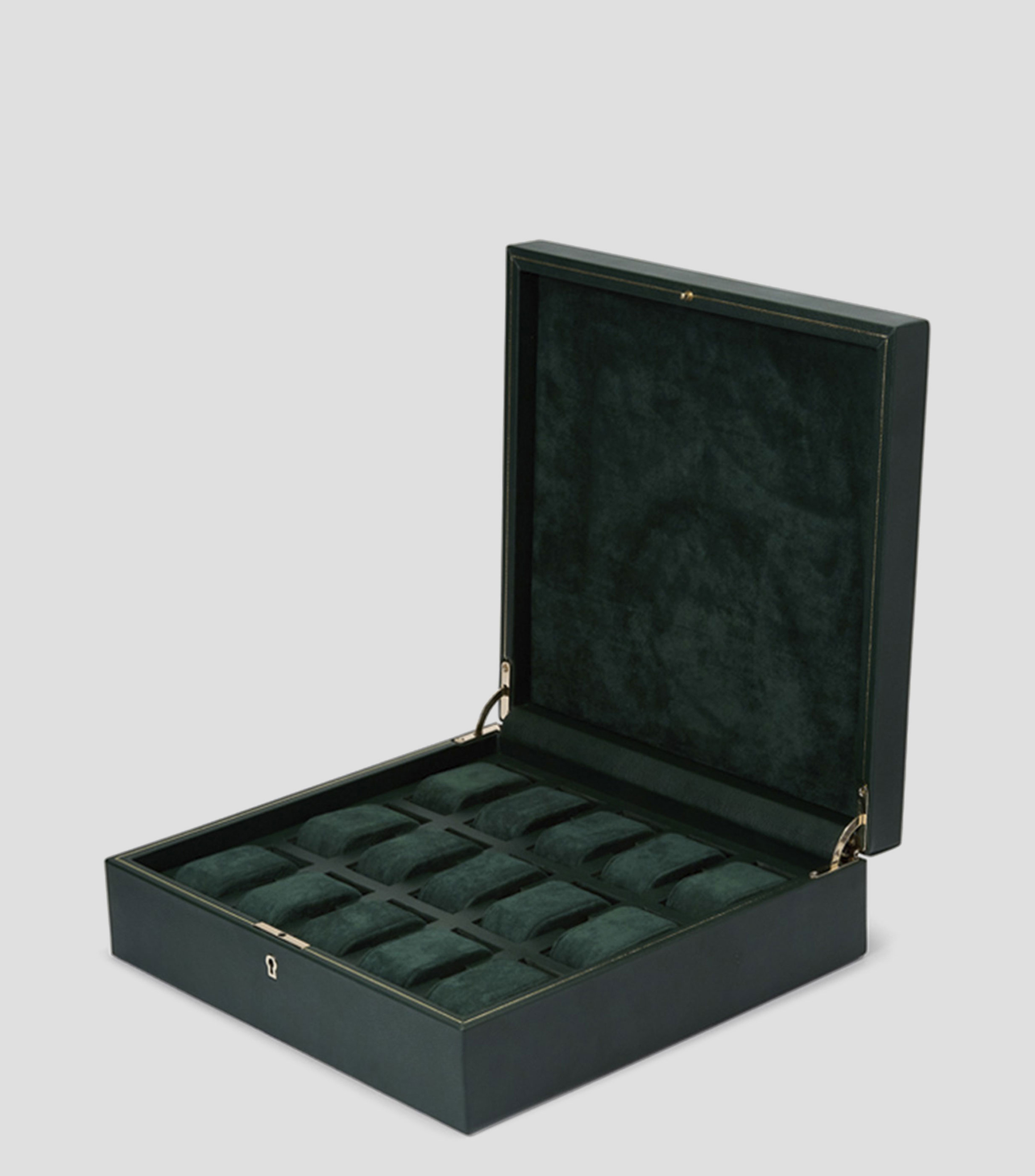 Estuche para reloj 15 PC en piel verde
