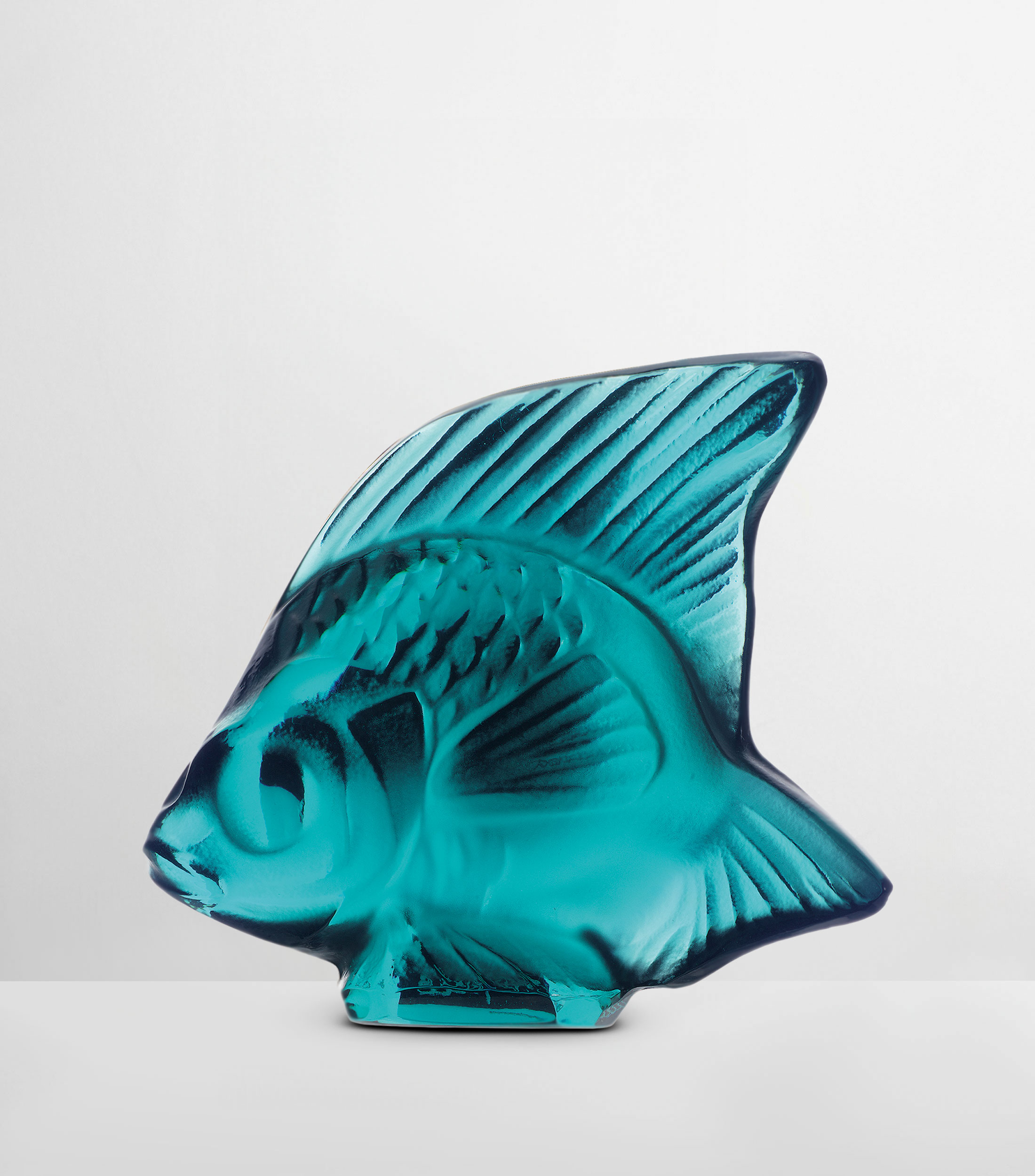 Escultura Pez azul turquesa en cristal