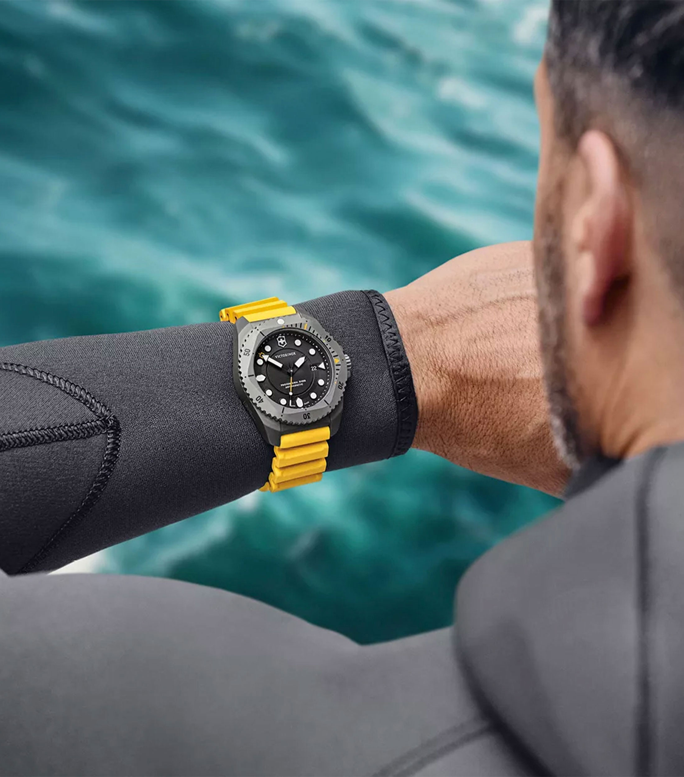 Reloj para Hombre Dive Pro Casual, Plateado, Amarillo