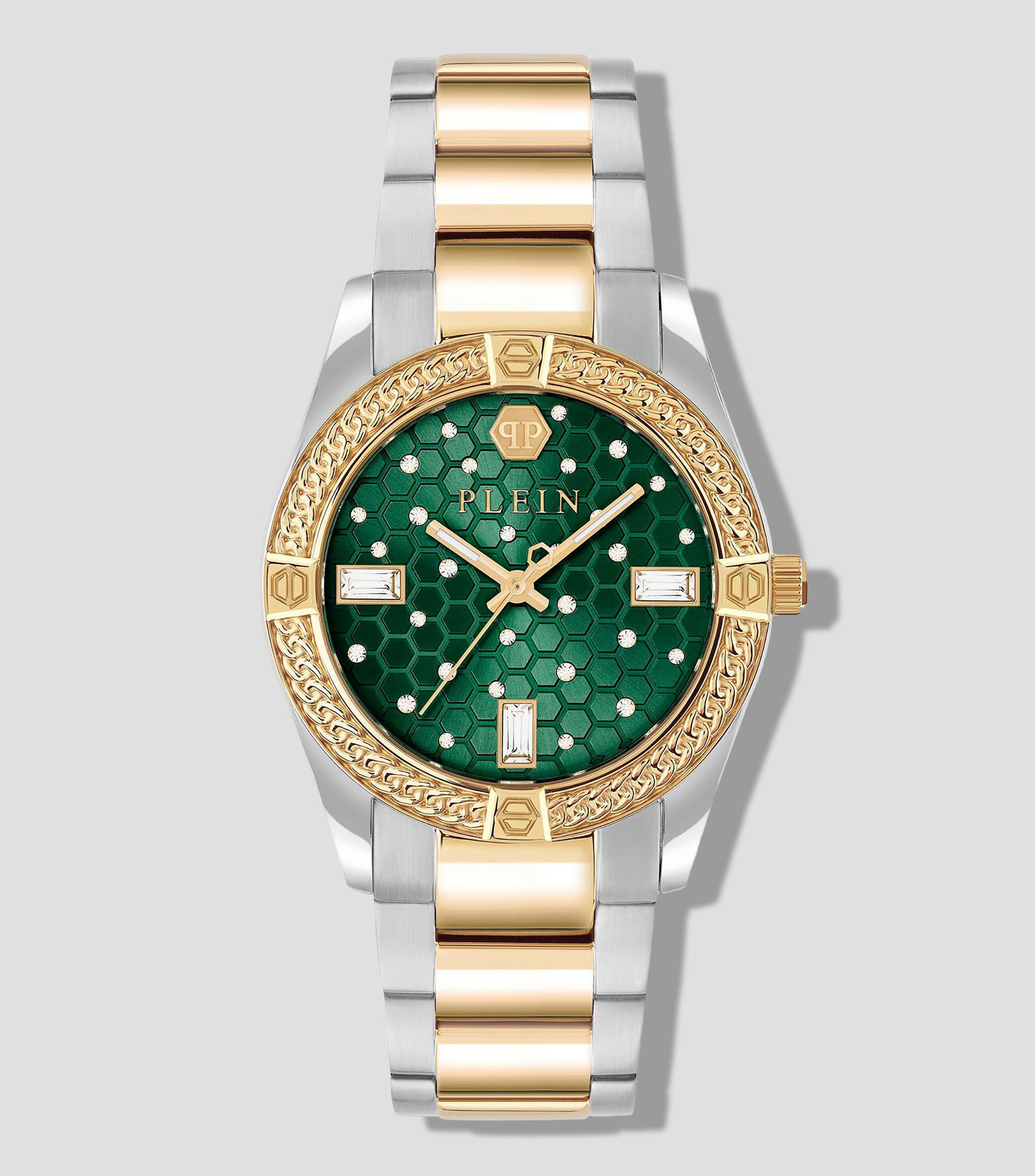 Reloj para mujer The Plein Icon Chain De vestir, Dorado, Gris