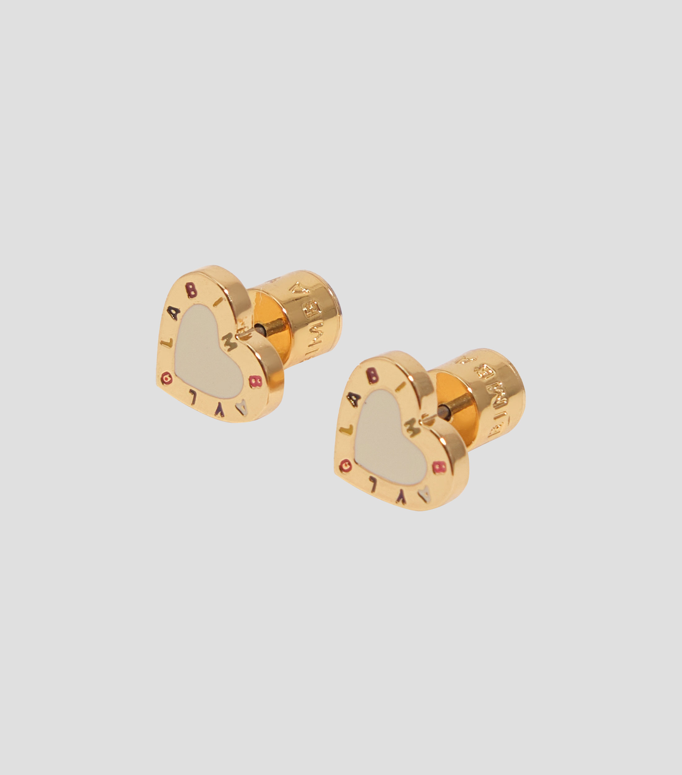 Pendientes logo corazón marfil Mujer