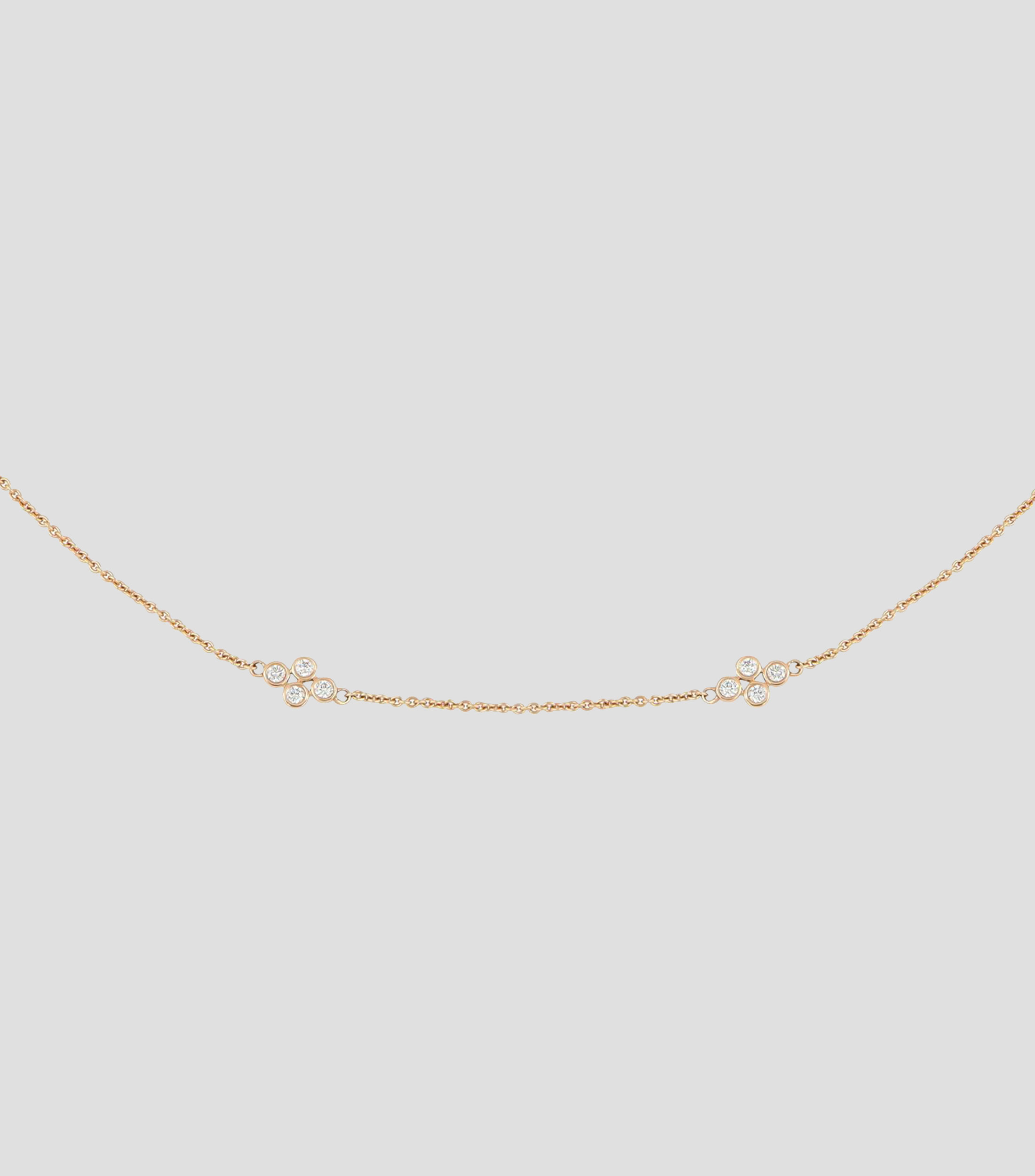 Gargantilla en oro rosa de 14 kilates con diamante Mujer