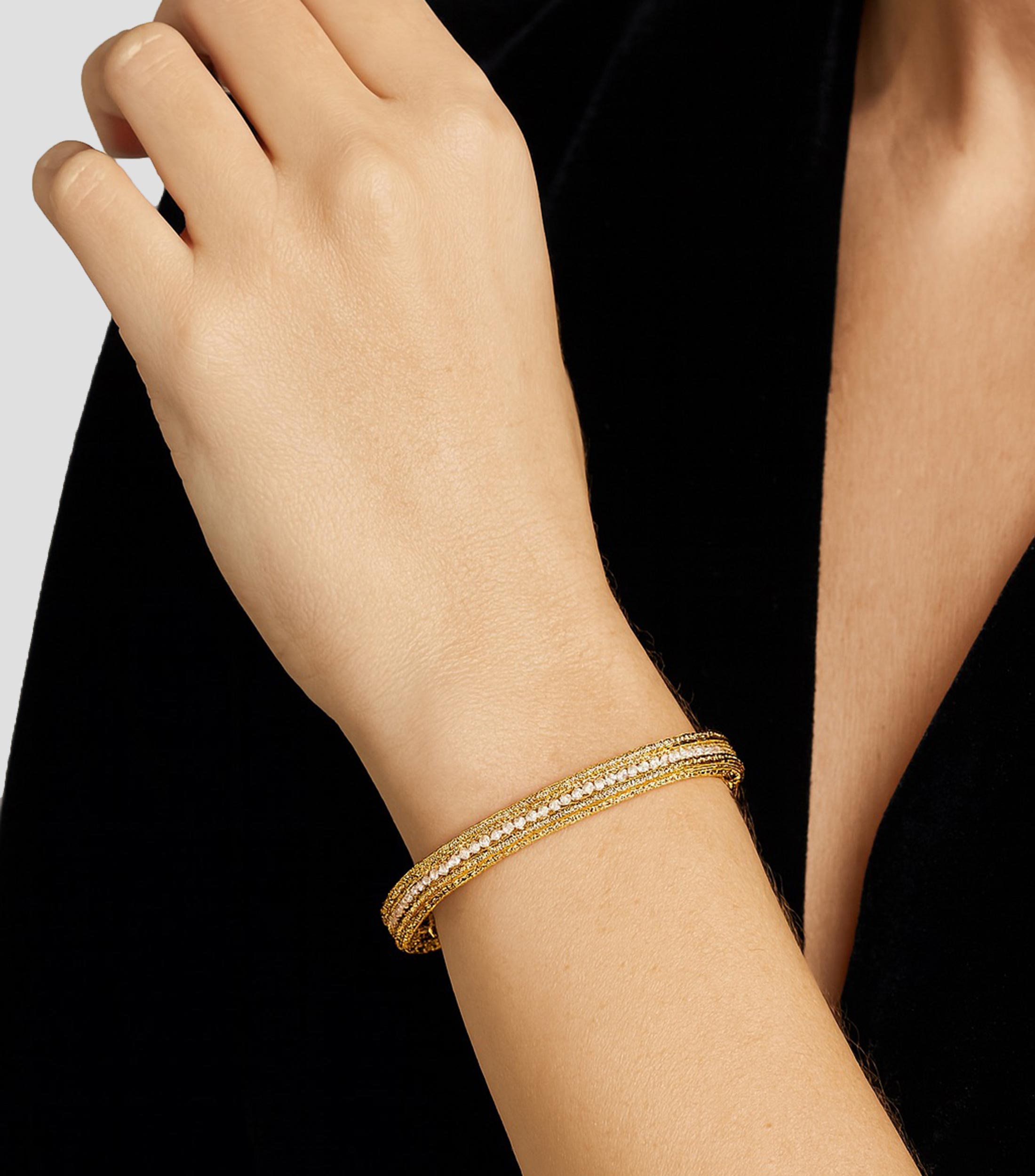 Brazalete en Oro amarillo de 18 Kilates Princess con Diamantes Mujer